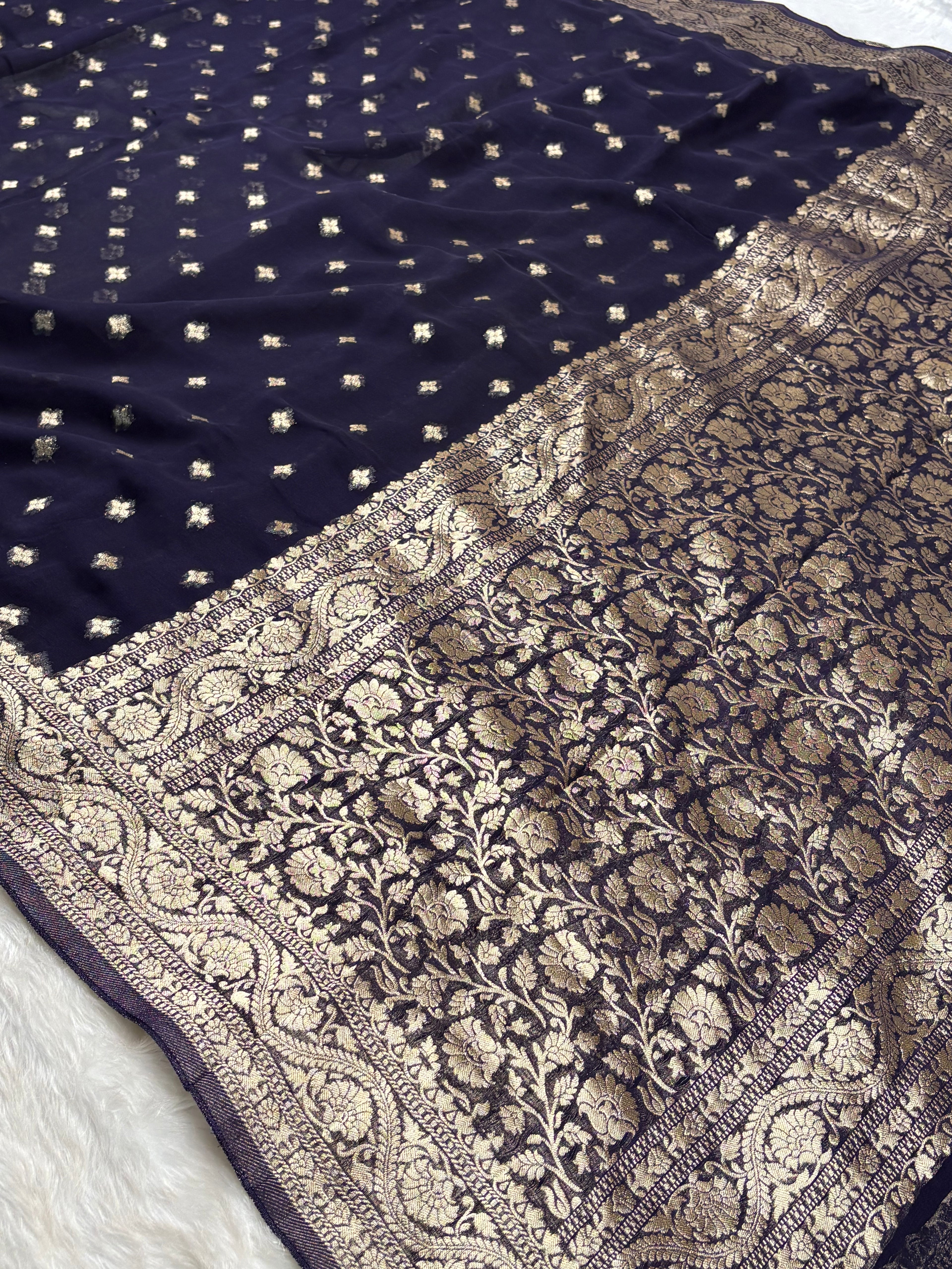 Khaddi Georgette Silk Banarasi Saree