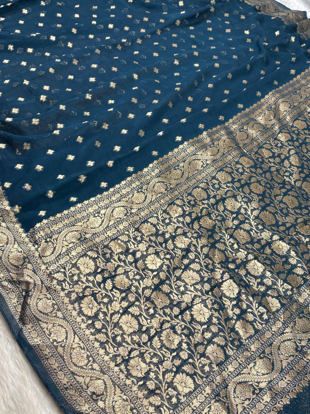 Khaddi Georgette Silk Banarasi Saree