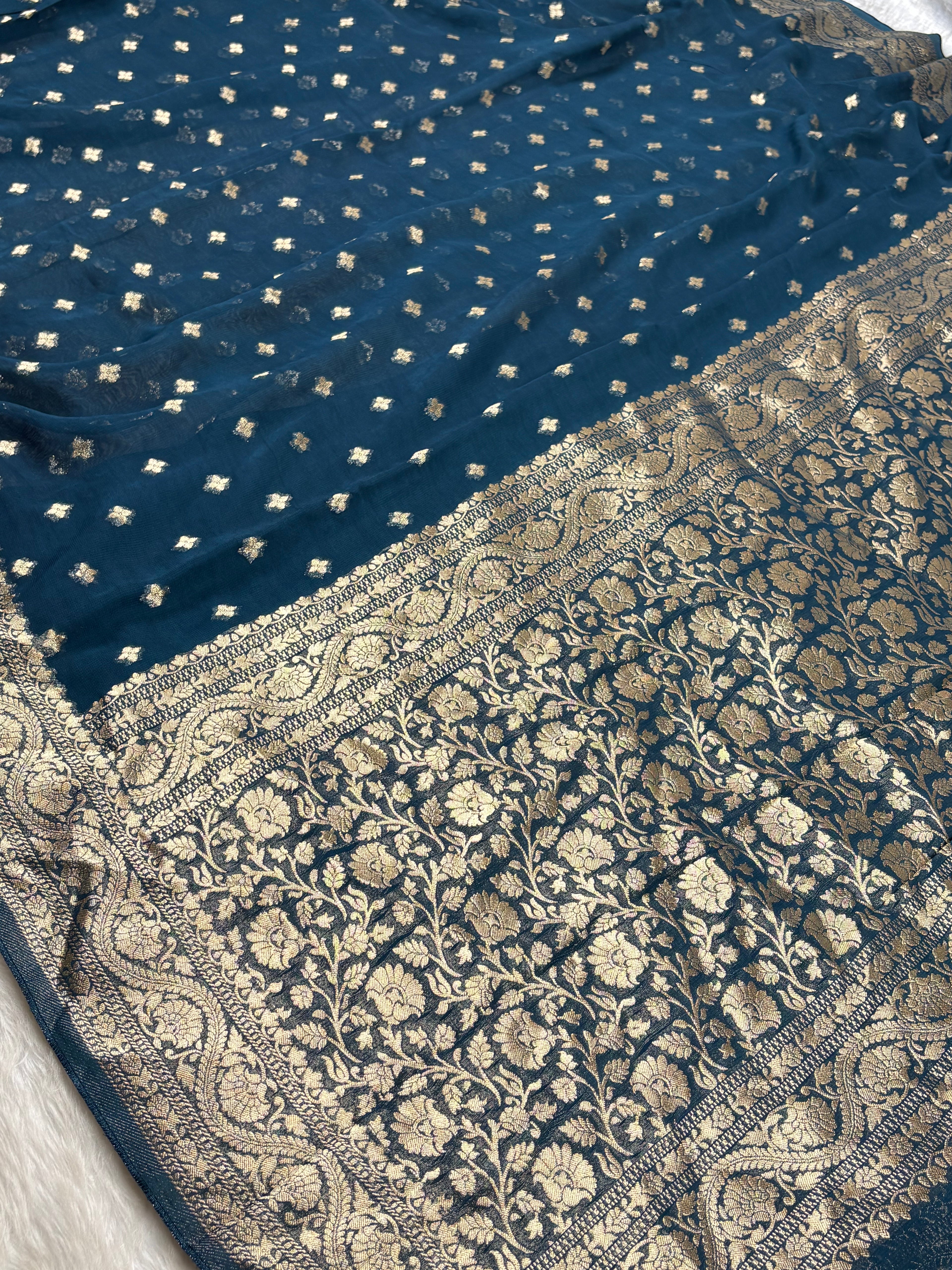 Khaddi Georgette Silk Banarasi Saree