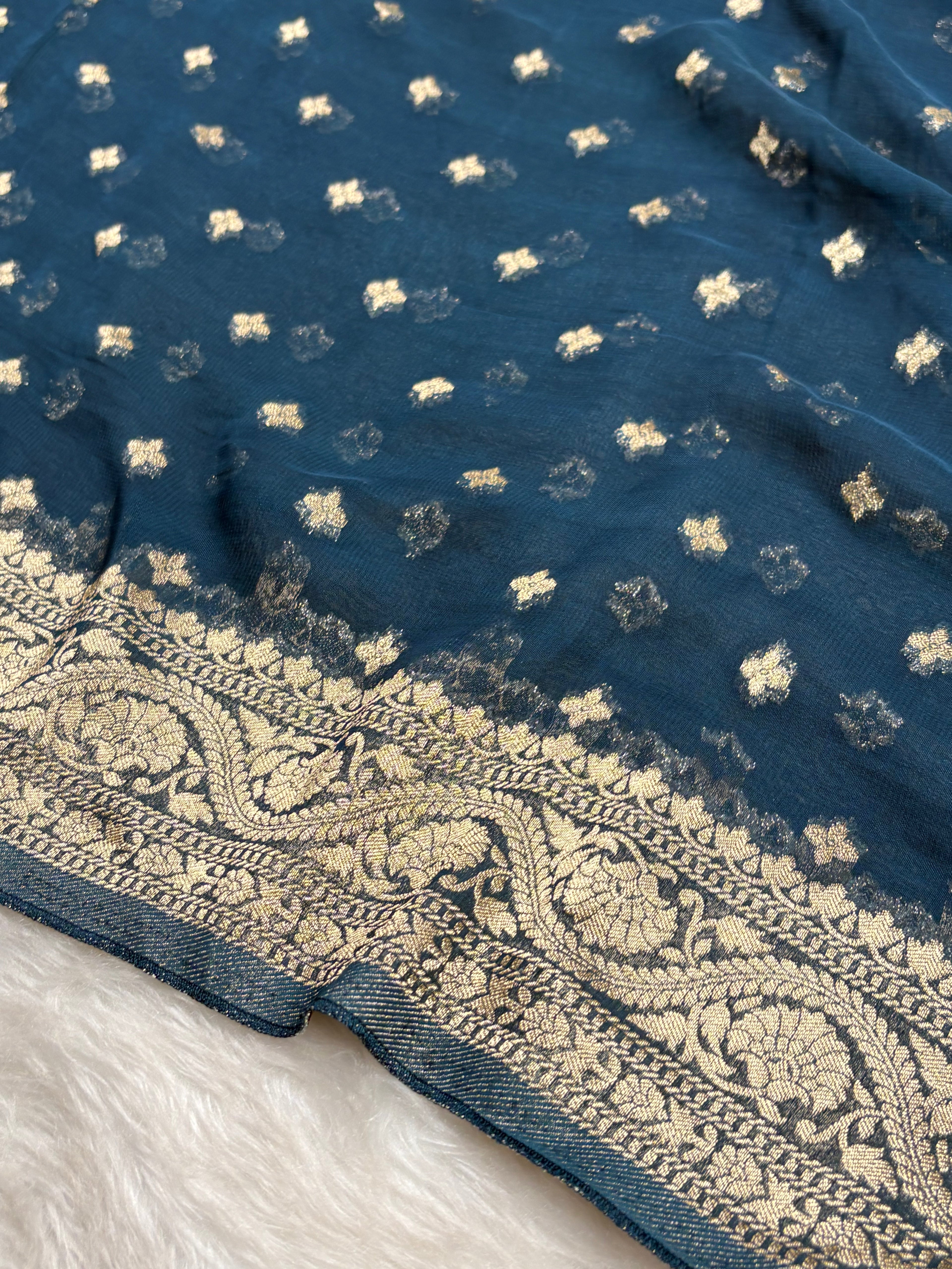 Khaddi Georgette Silk Banarasi Saree