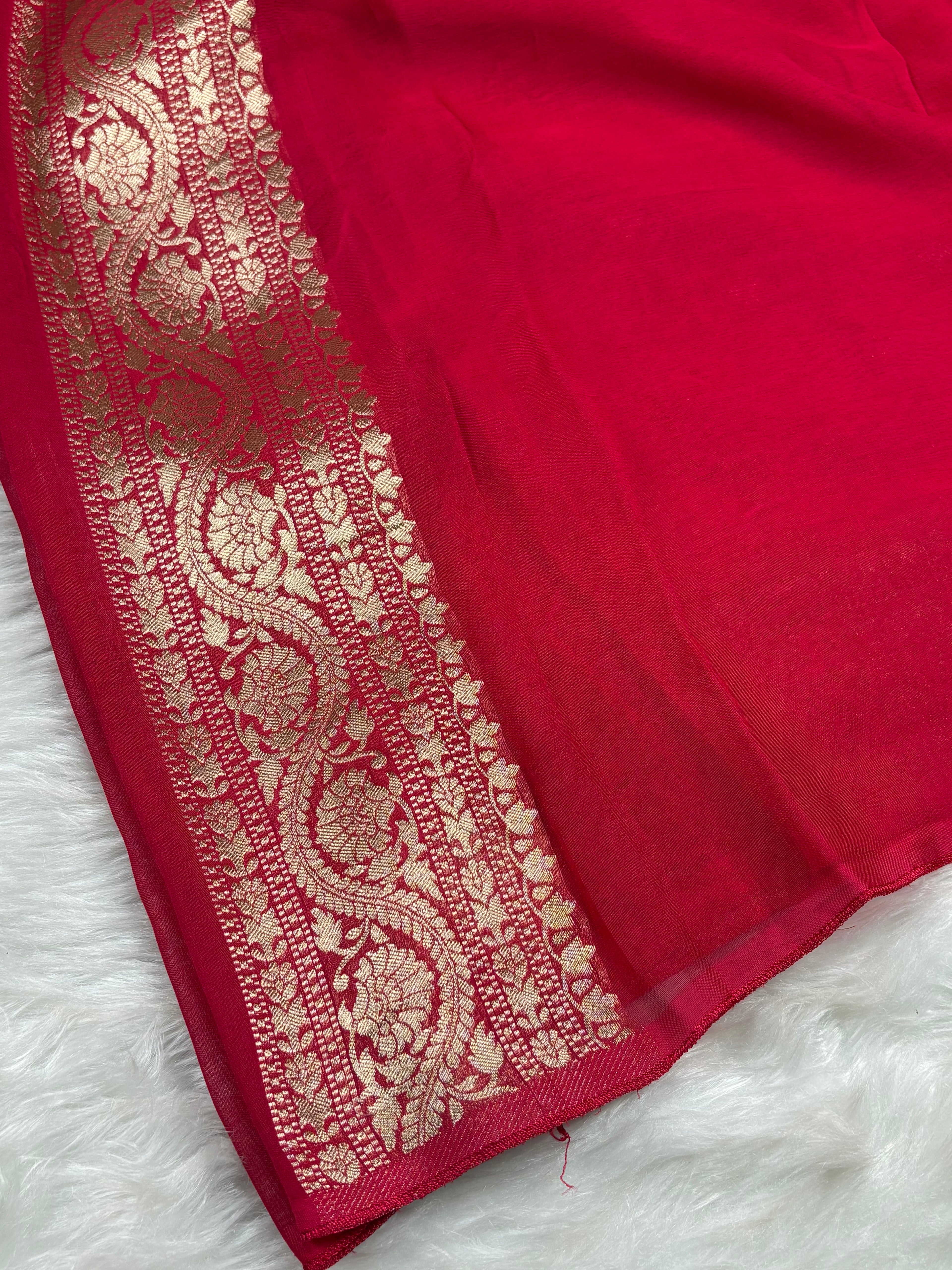 Khaddi Georgette Silk Banarasi Saree