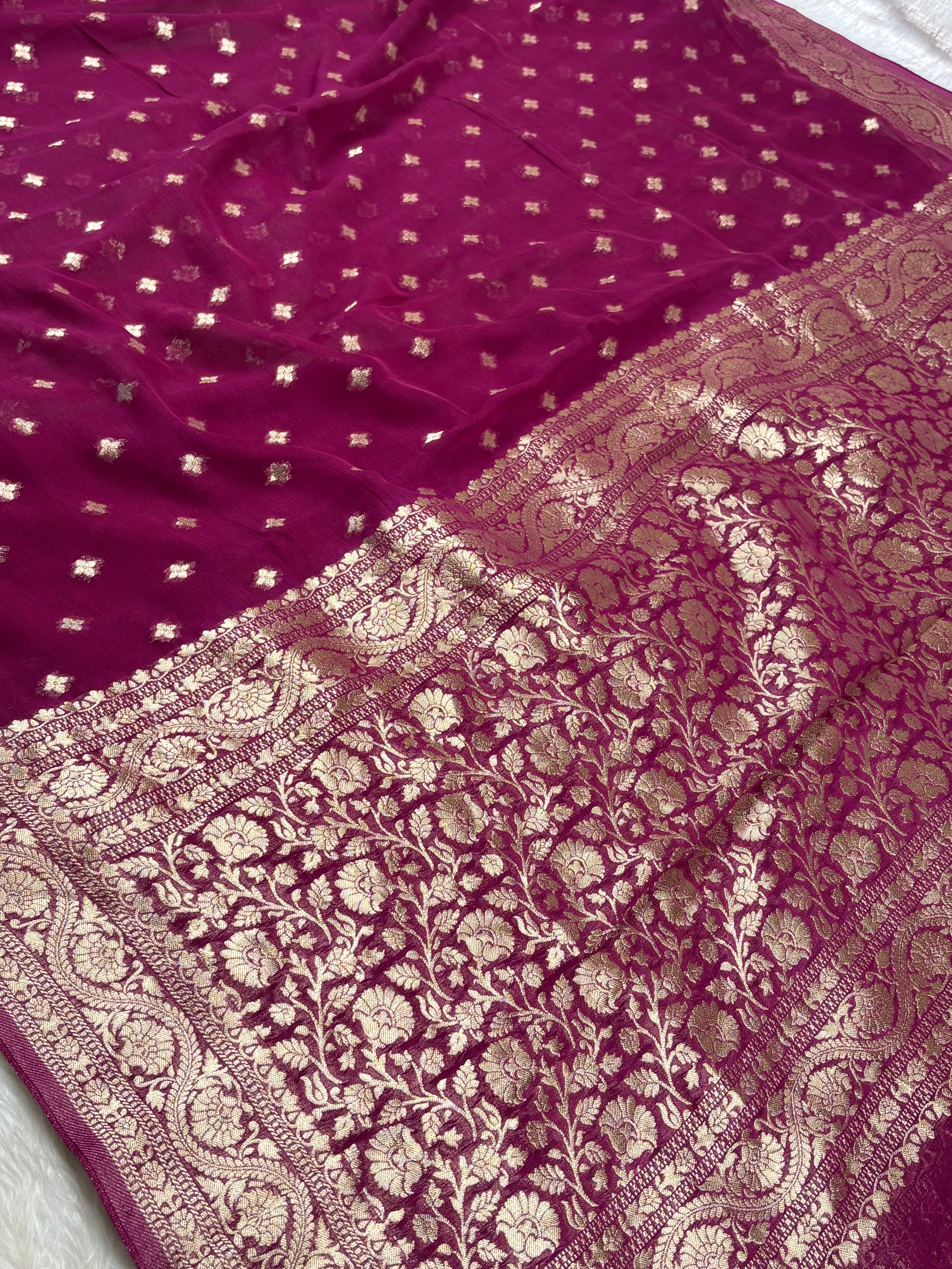 Khaddi Georgette Silk Banarasi Saree