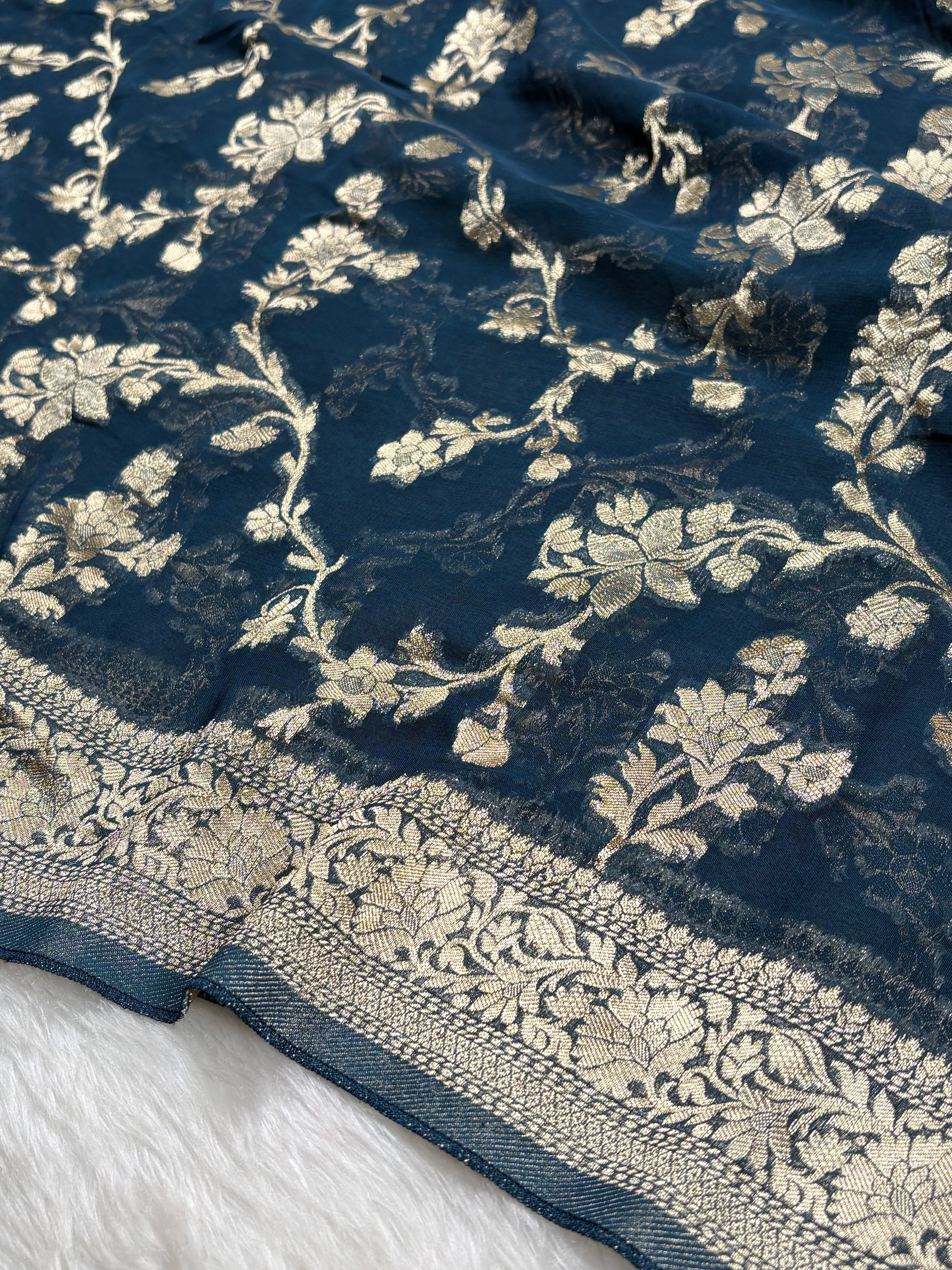 Khaddi Georgette Silk Banarasi Saree