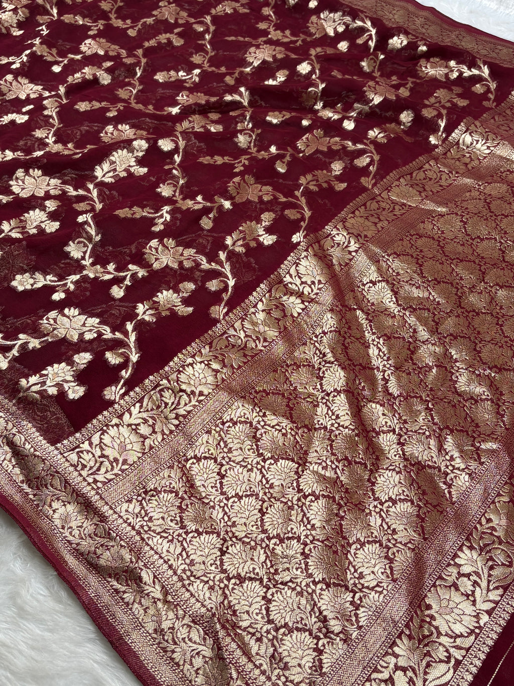 Khaddi Georgette Silk Banarai Saree