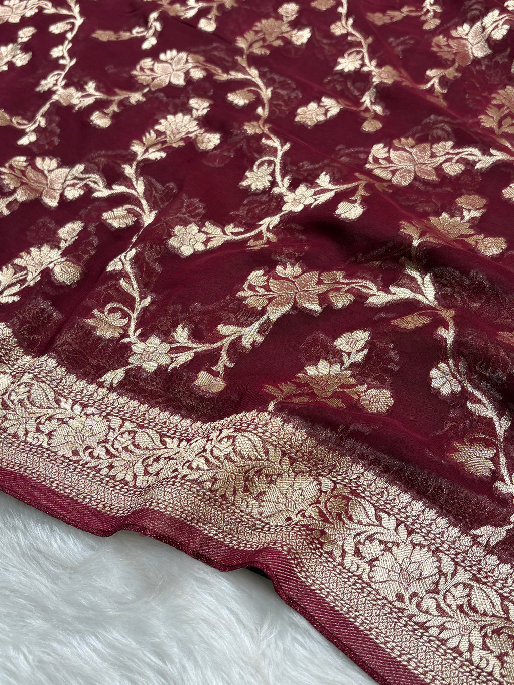 Khaddi Georgette Silk Banarai Saree