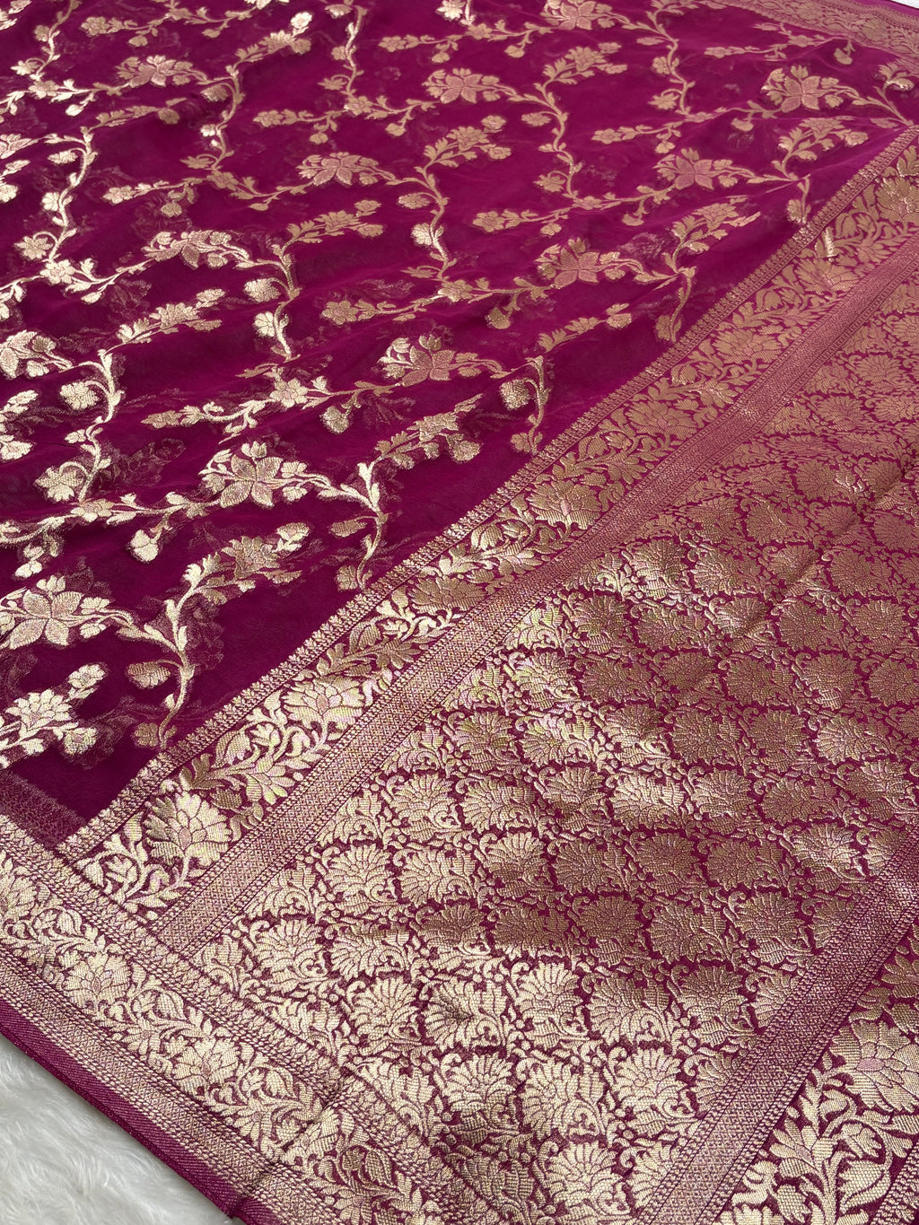Khaddi Georgette Silk Banarasi Saree