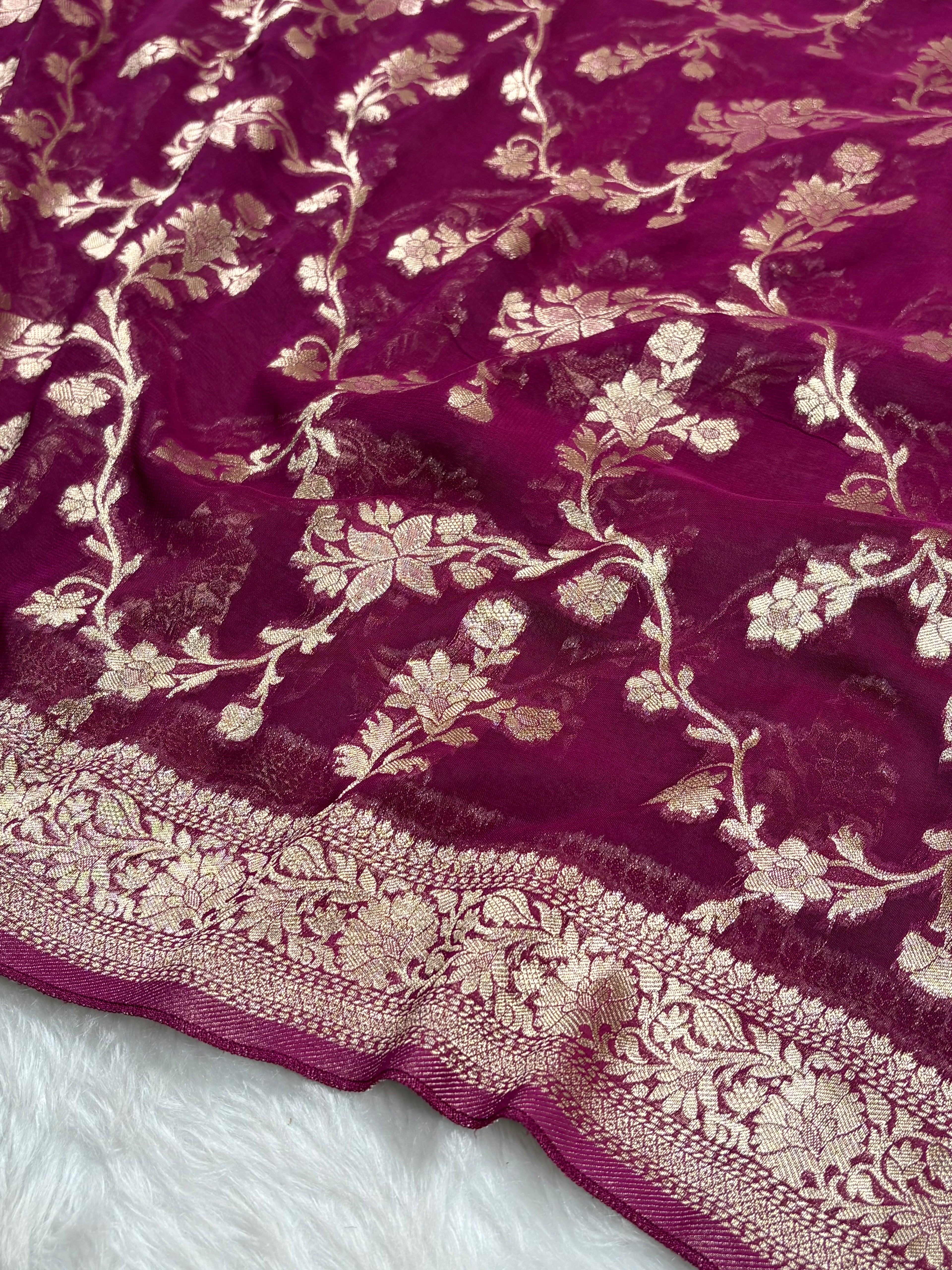 Khaddi Georgette Silk Banarasi Saree