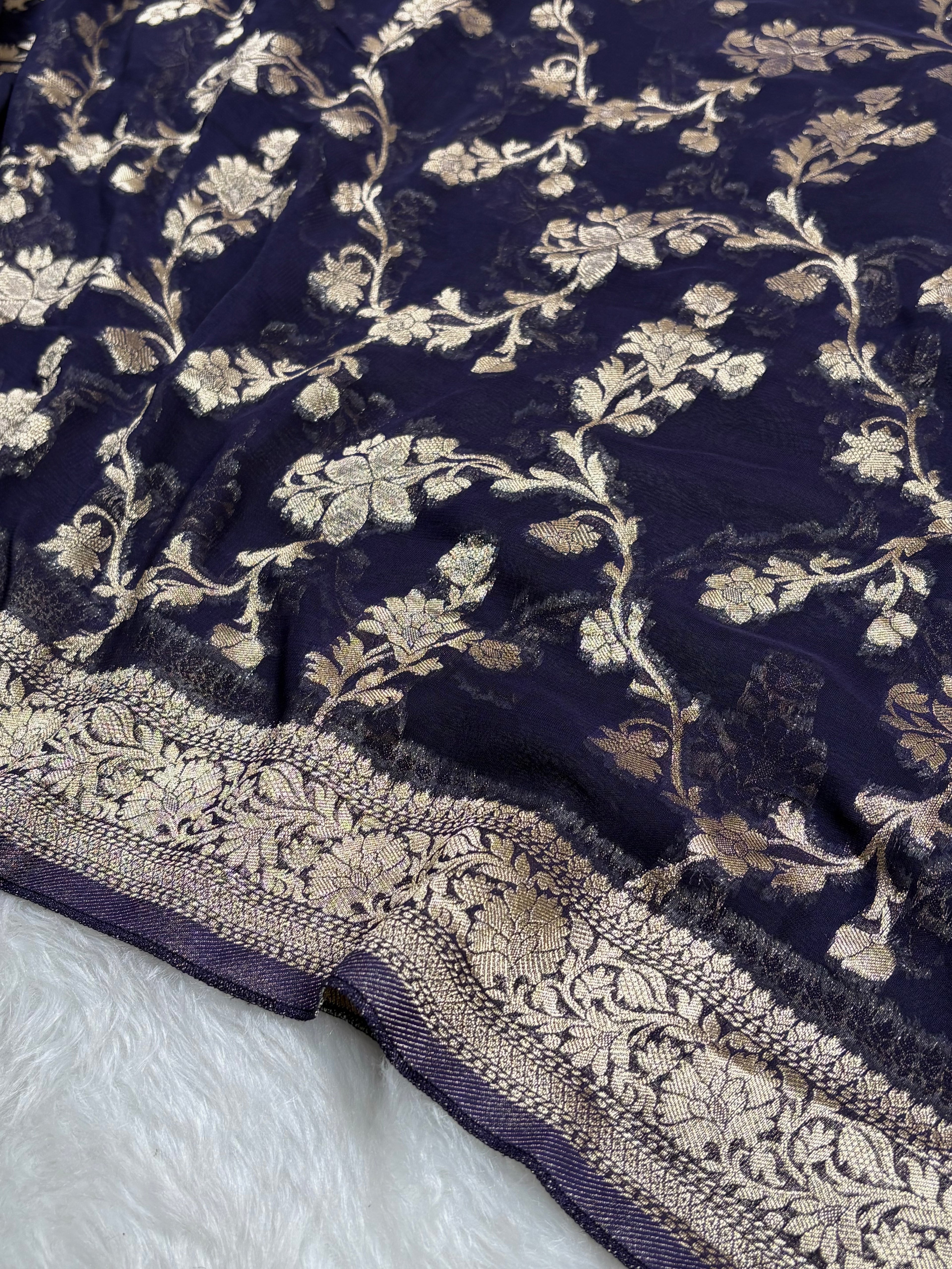 Khaddi Georgette Silk Banarasi Saree