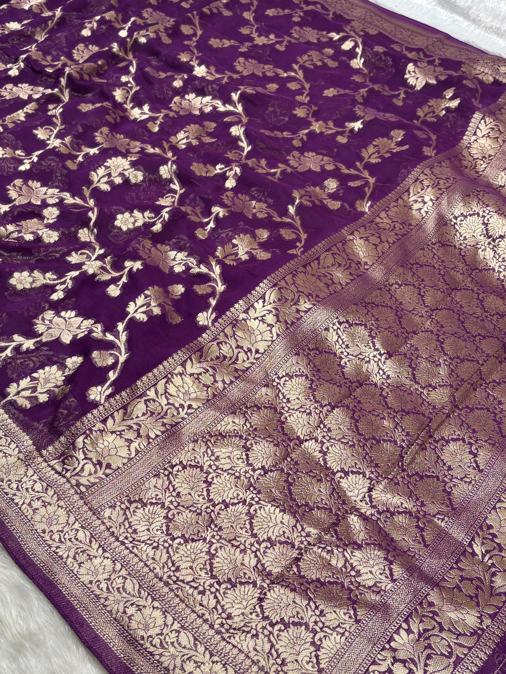 Khaddi Georgette Silk Banarasi Saree