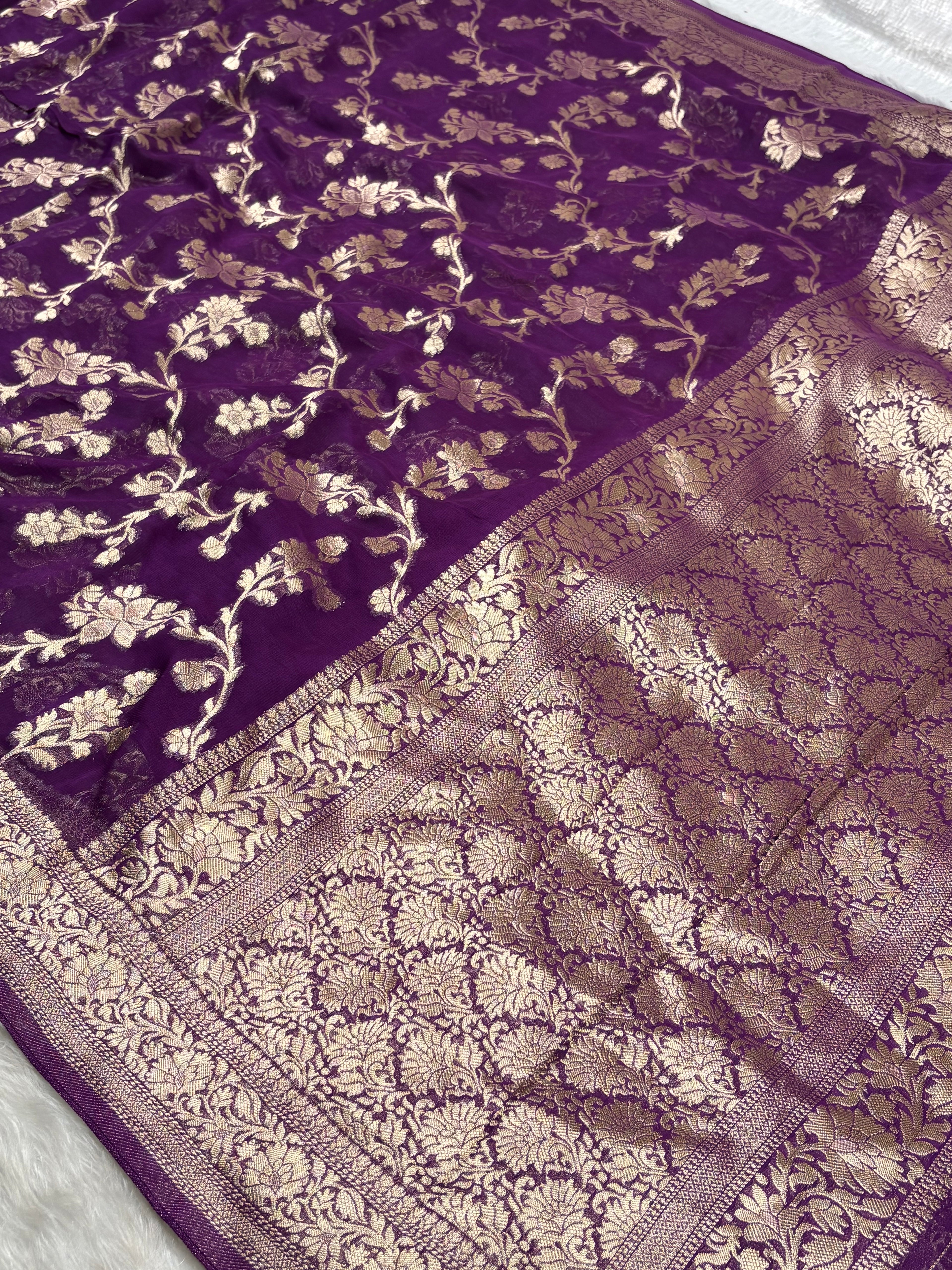 Khaddi Georgette Silk Banarasi Saree