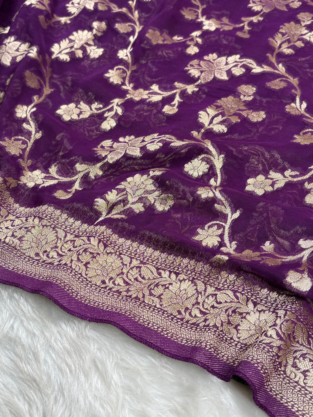 Khaddi Georgette Silk Banarasi Saree