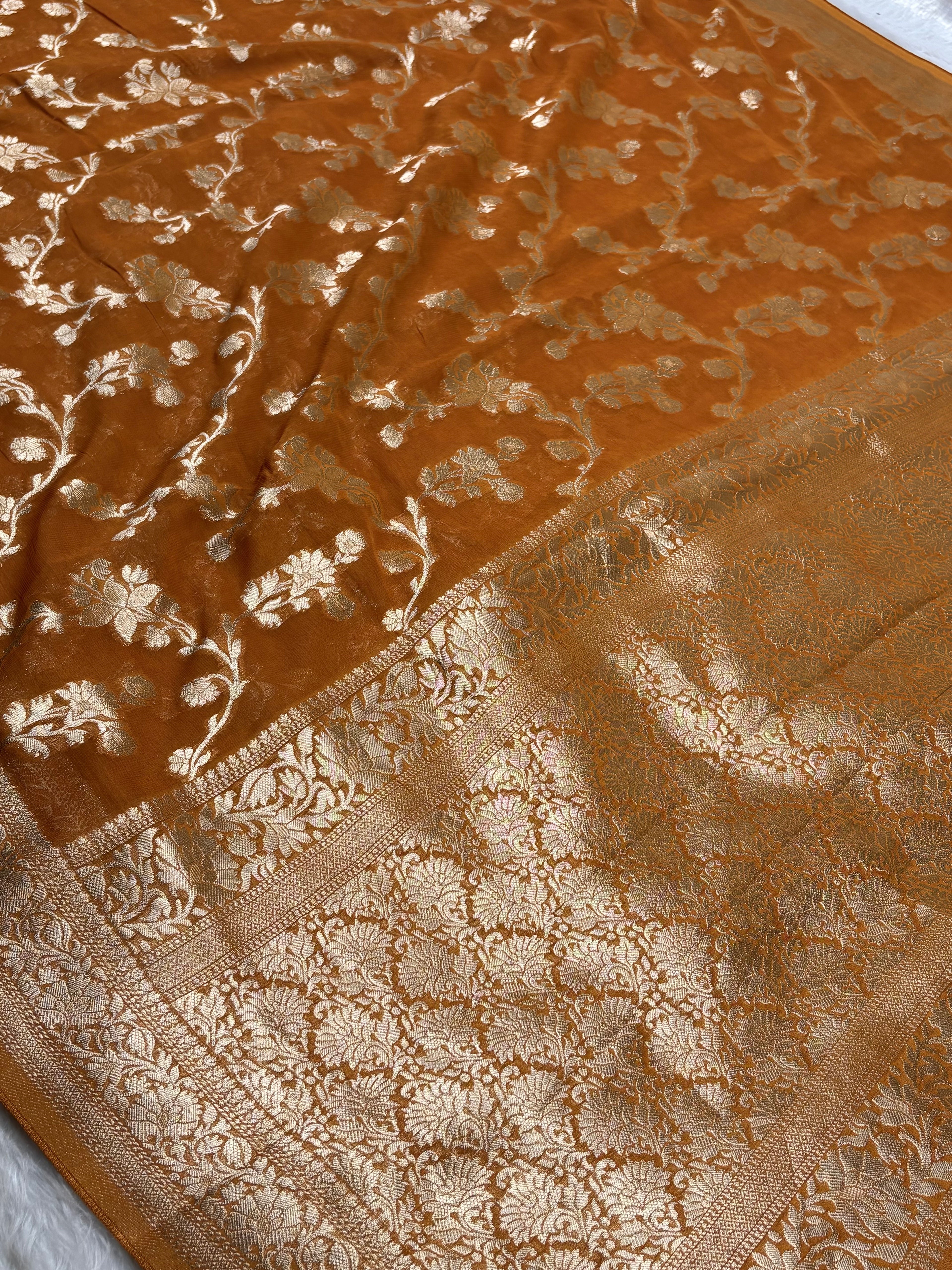Khaddi Georgette Silk Banarasi Saree