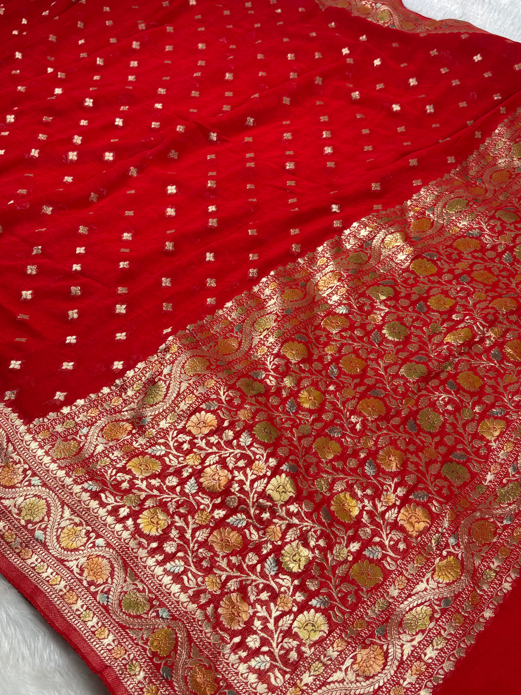 Khaddi Georgette Silk Mina Banarasi Saree