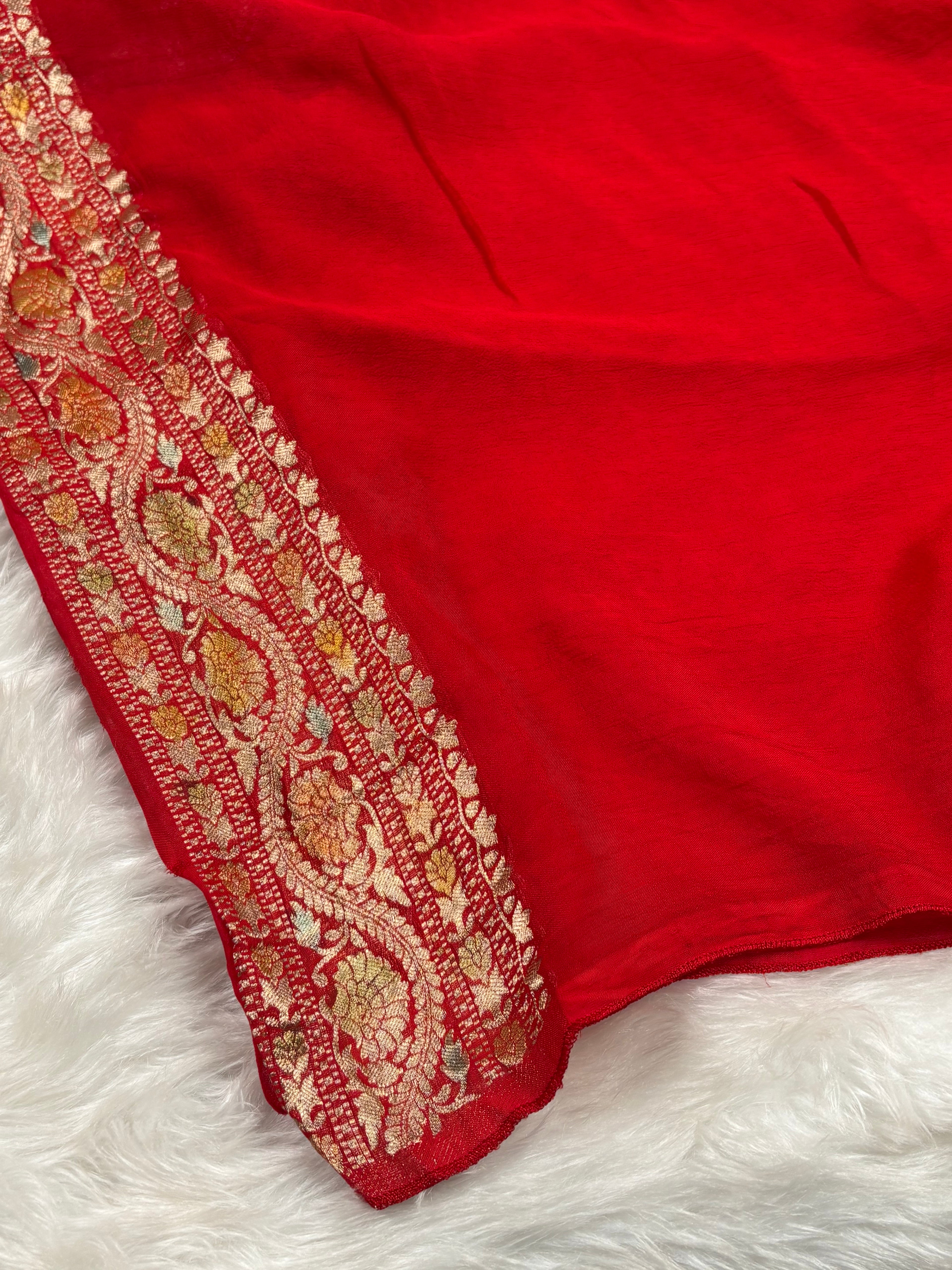 Khaddi Georgette Silk Mina Banarasi Saree