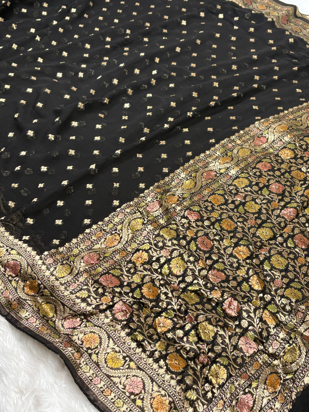 Khaddi Georgette Silk Mina Banarasi Saree