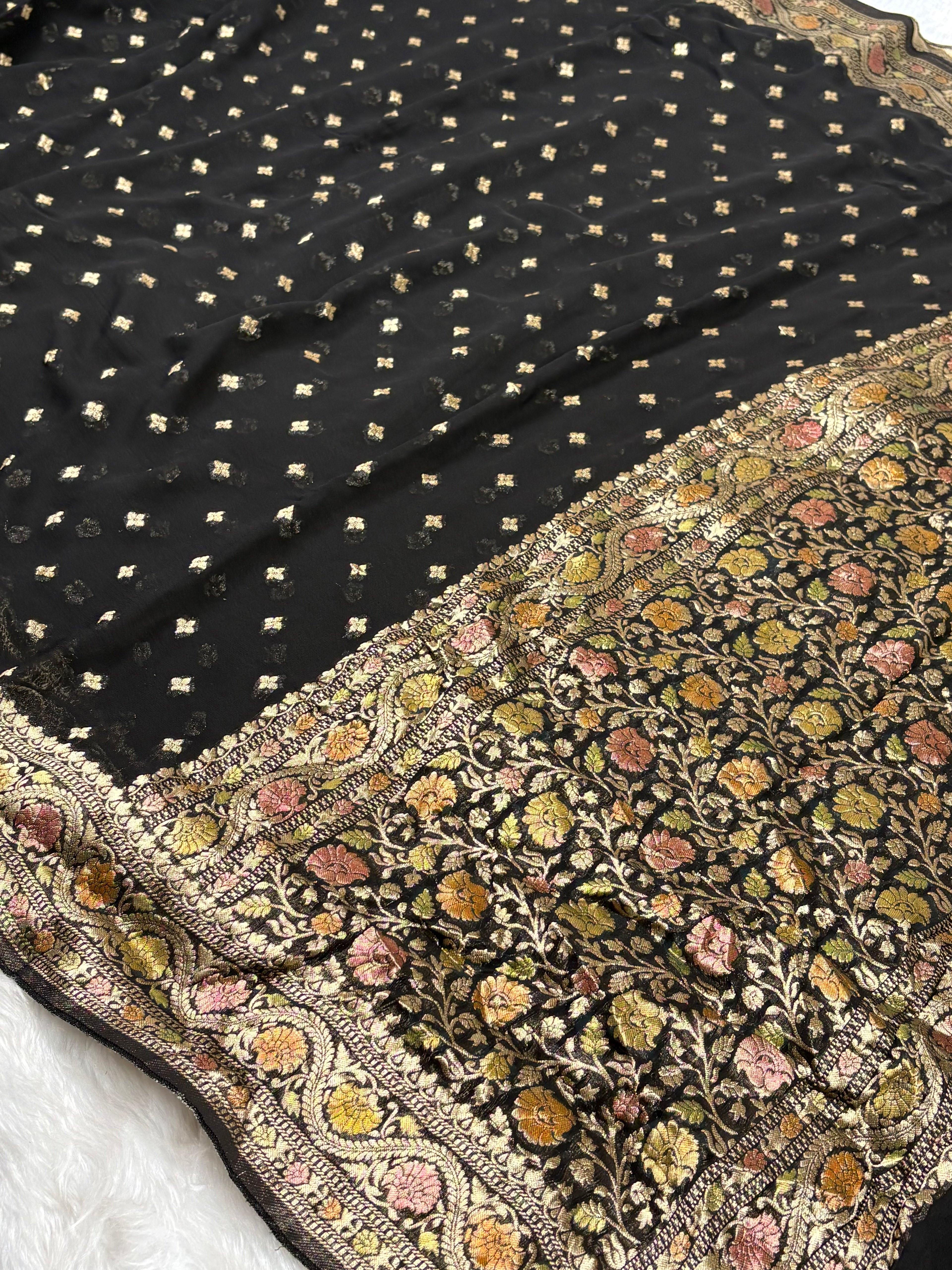 Khaddi Georgette Silk Mina Banarasi Saree
