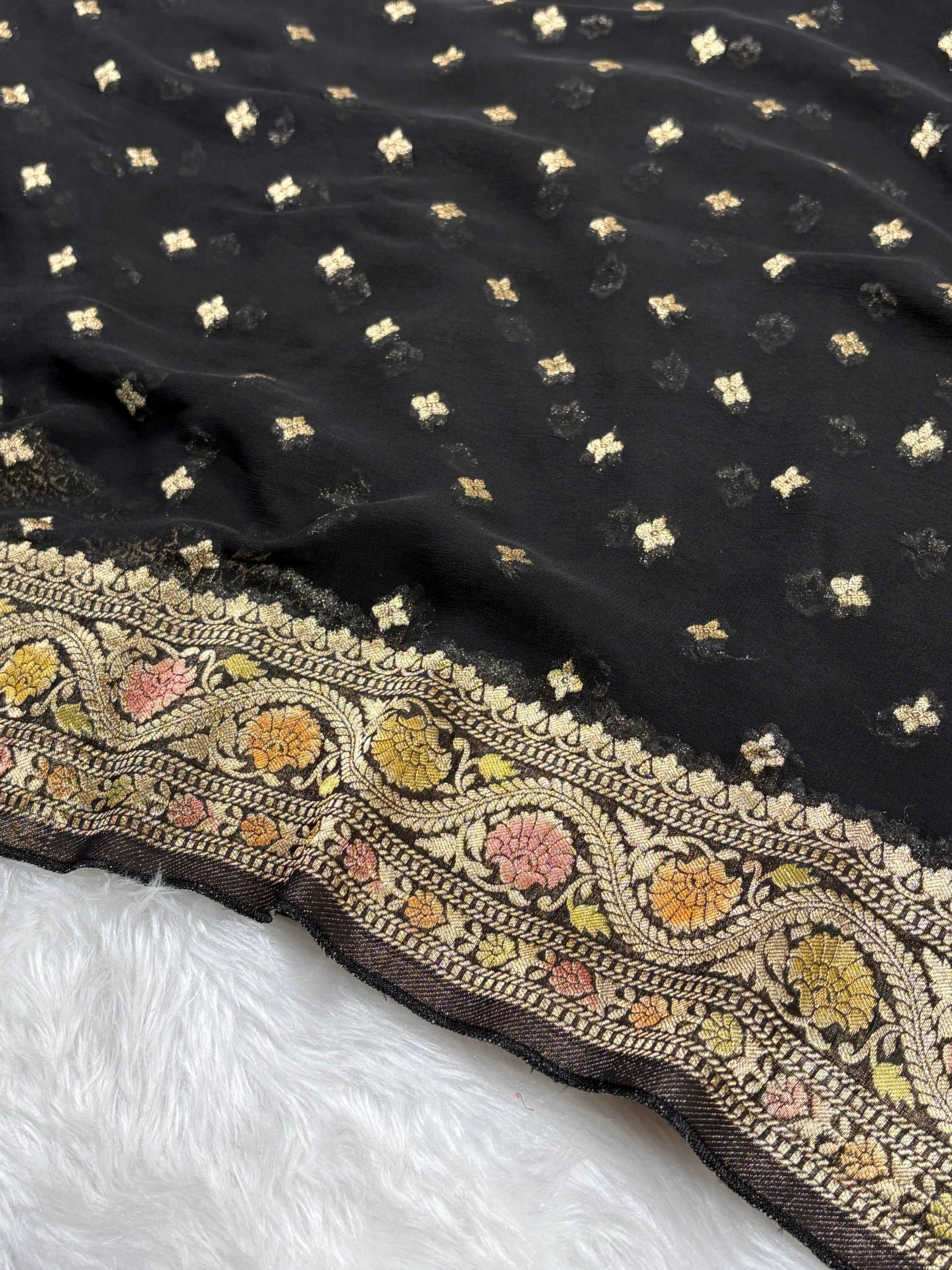 Khaddi Georgette Silk Mina Banarasi Saree