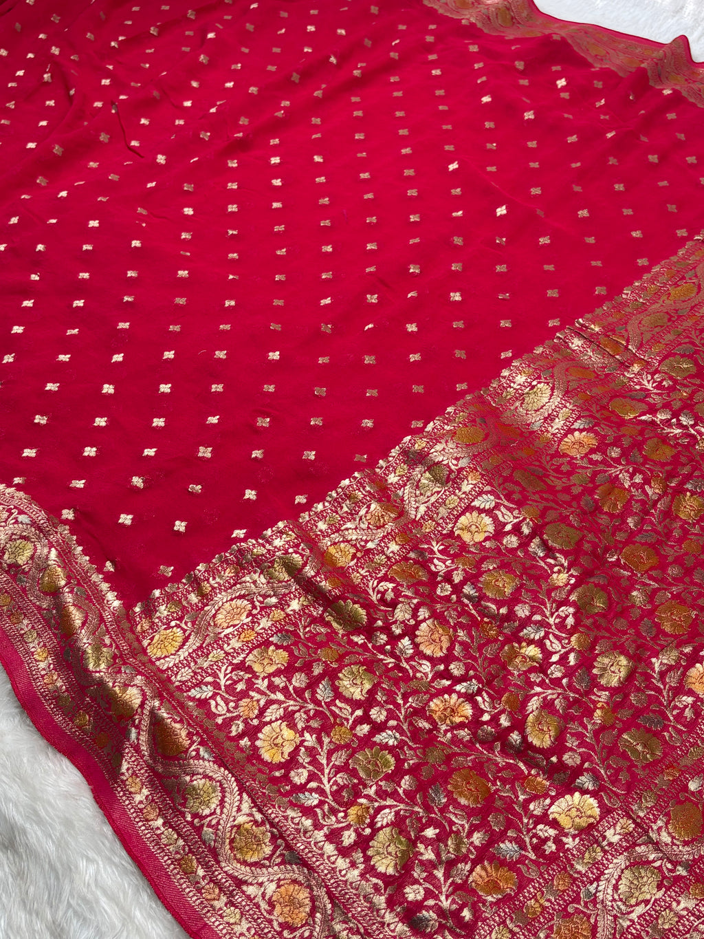 Khaddi Georgette Silk Mina Banarasi Saree
