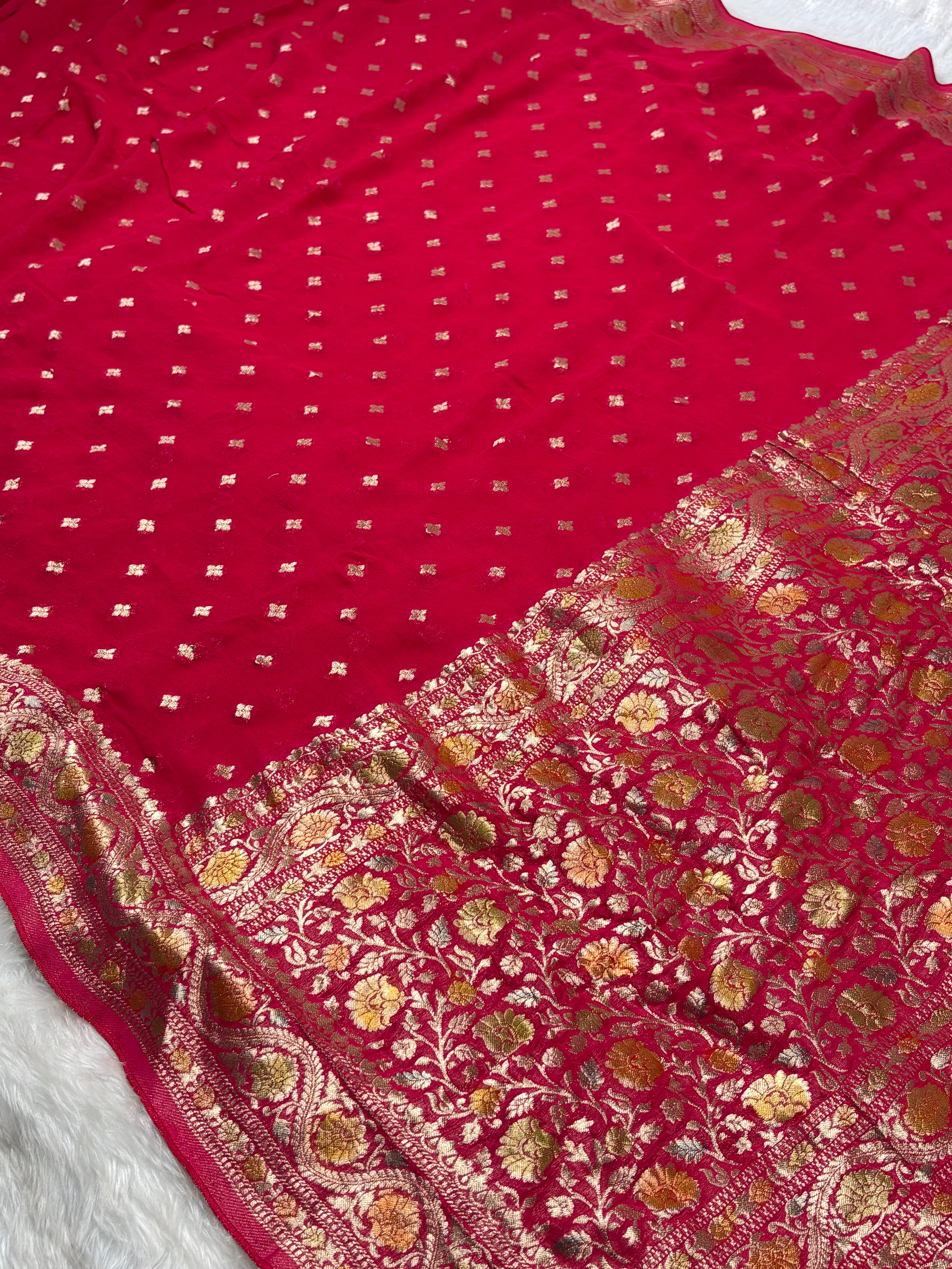 Khaddi Georgette Silk Mina Banarasi Saree