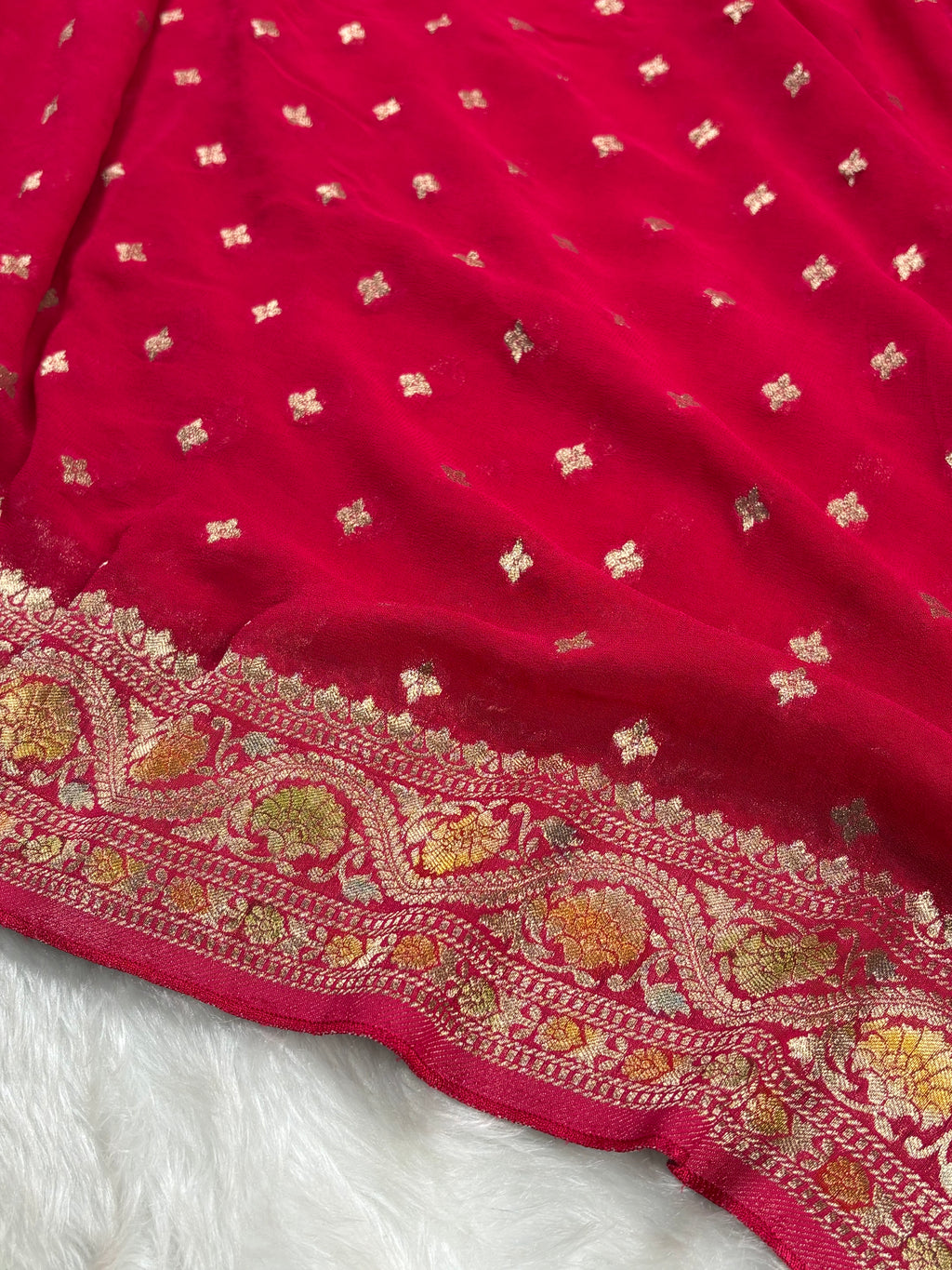 Khaddi Georgette Silk Mina Banarasi Saree