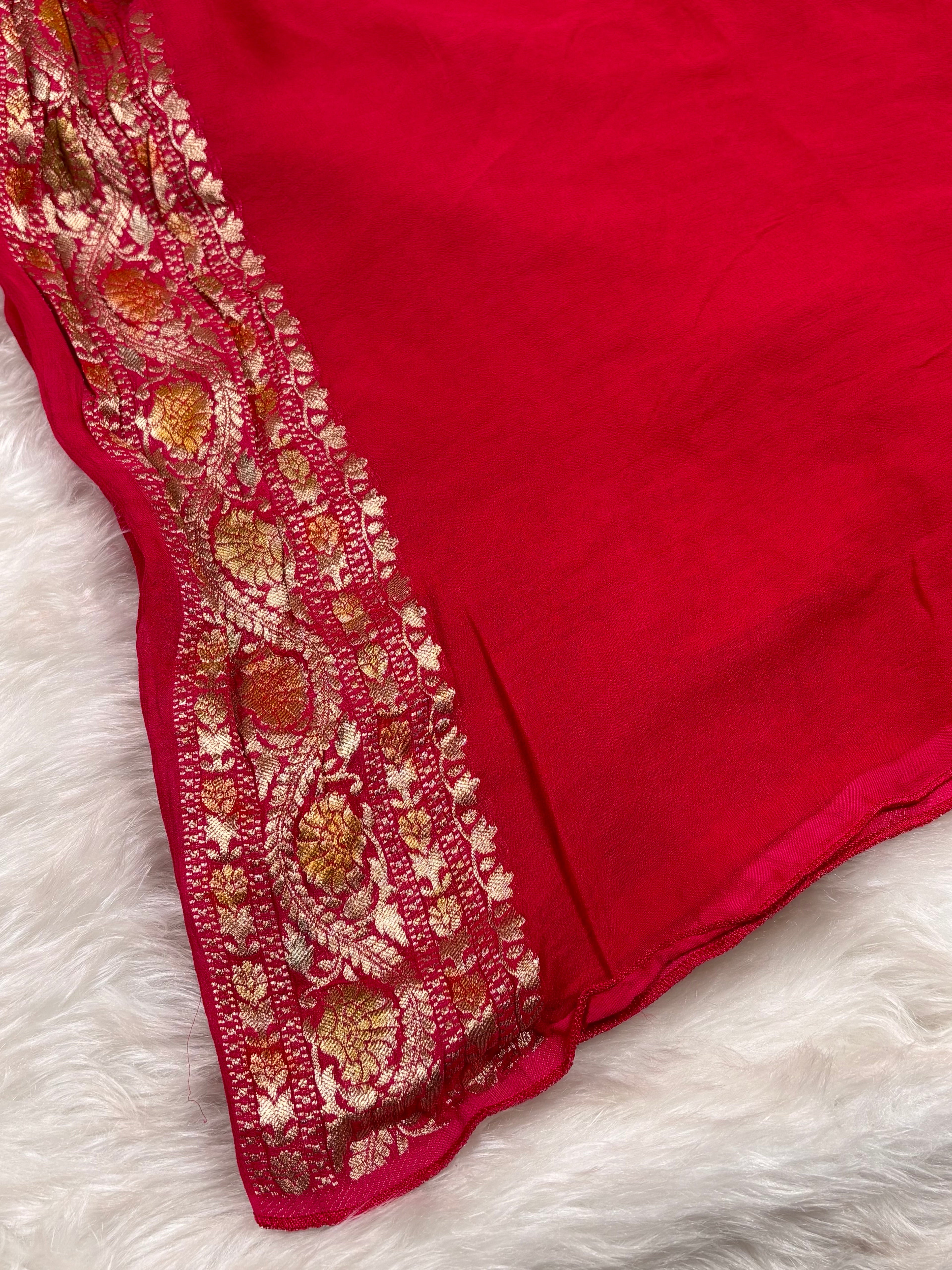 Khaddi Georgette Silk Mina Banarasi Saree