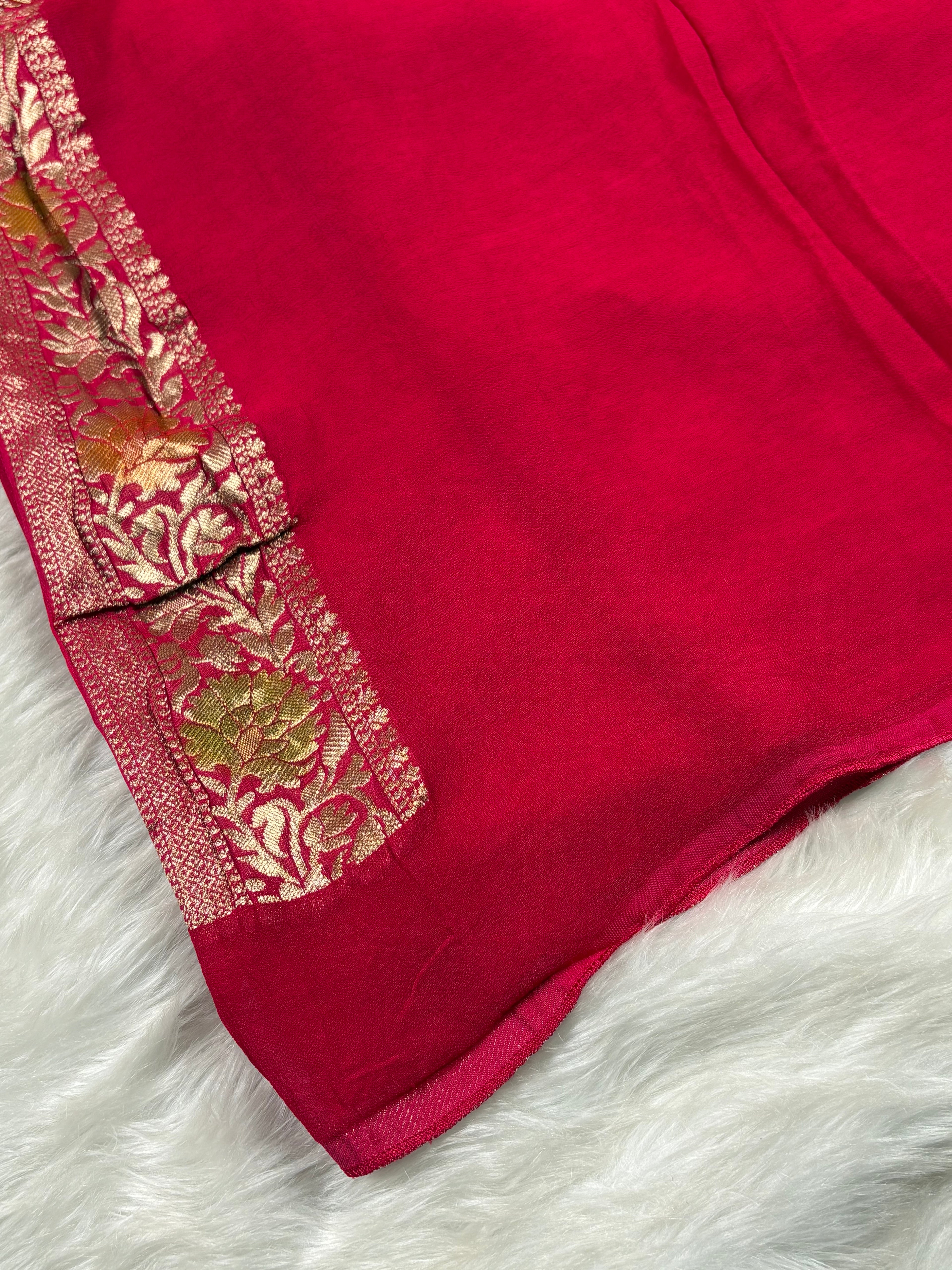 khaddi Georgette Silk Mina Banarasi Saree