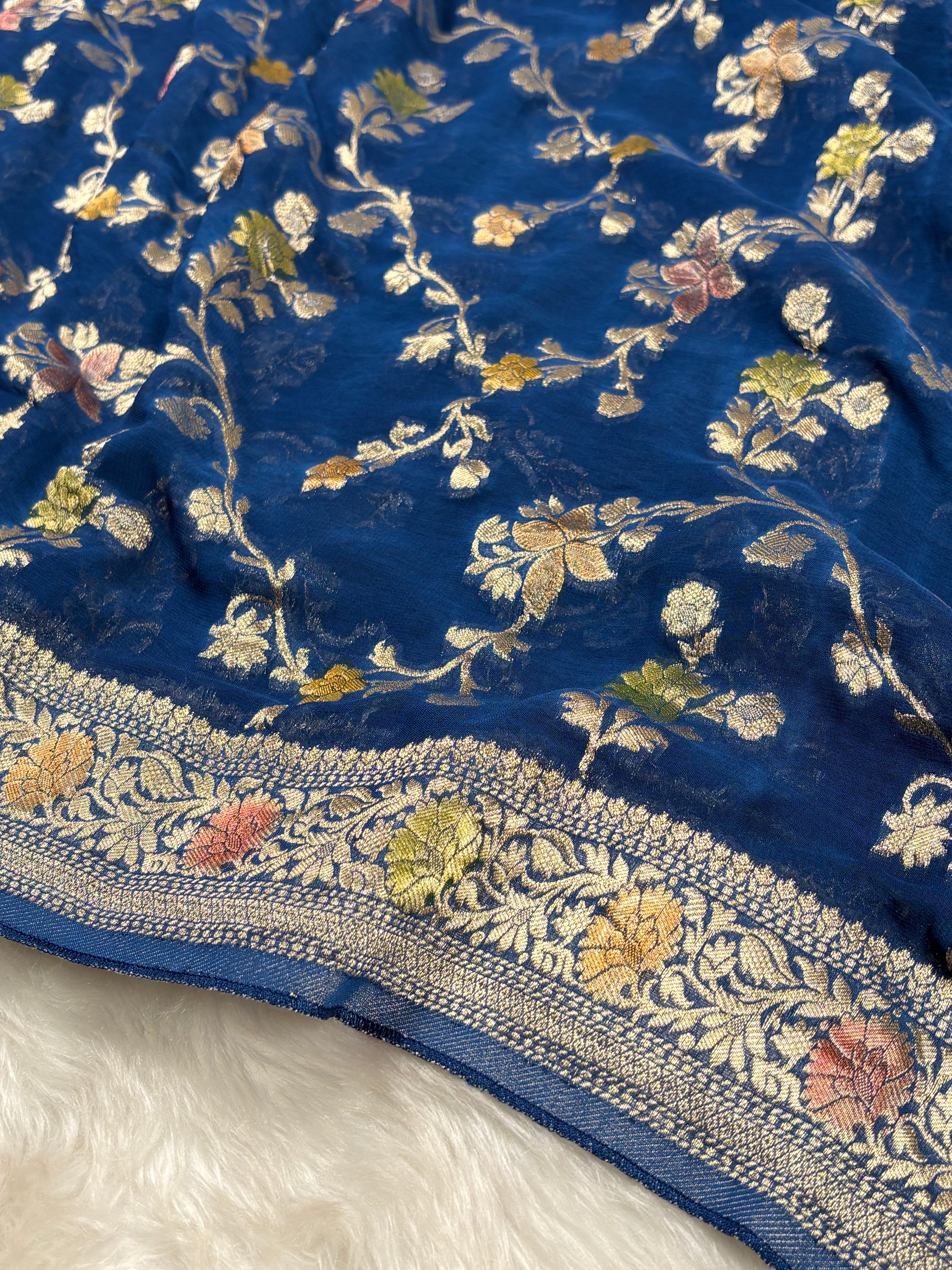 Khaddi Georgette Silk Mina Banarasi Saree