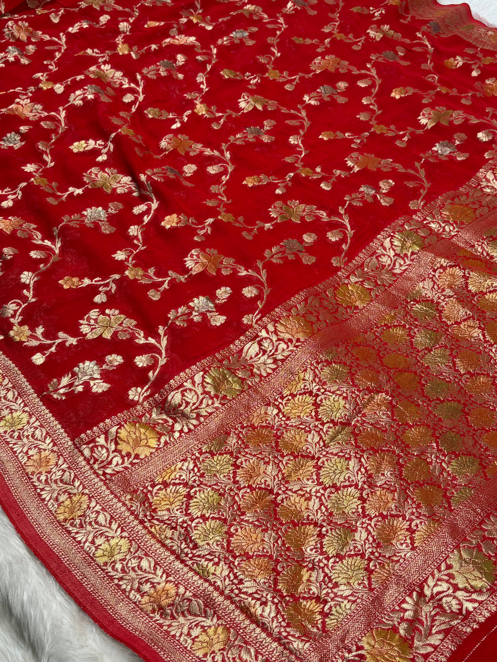 Khaddi Georgette Silk Mina Banarasi Saree