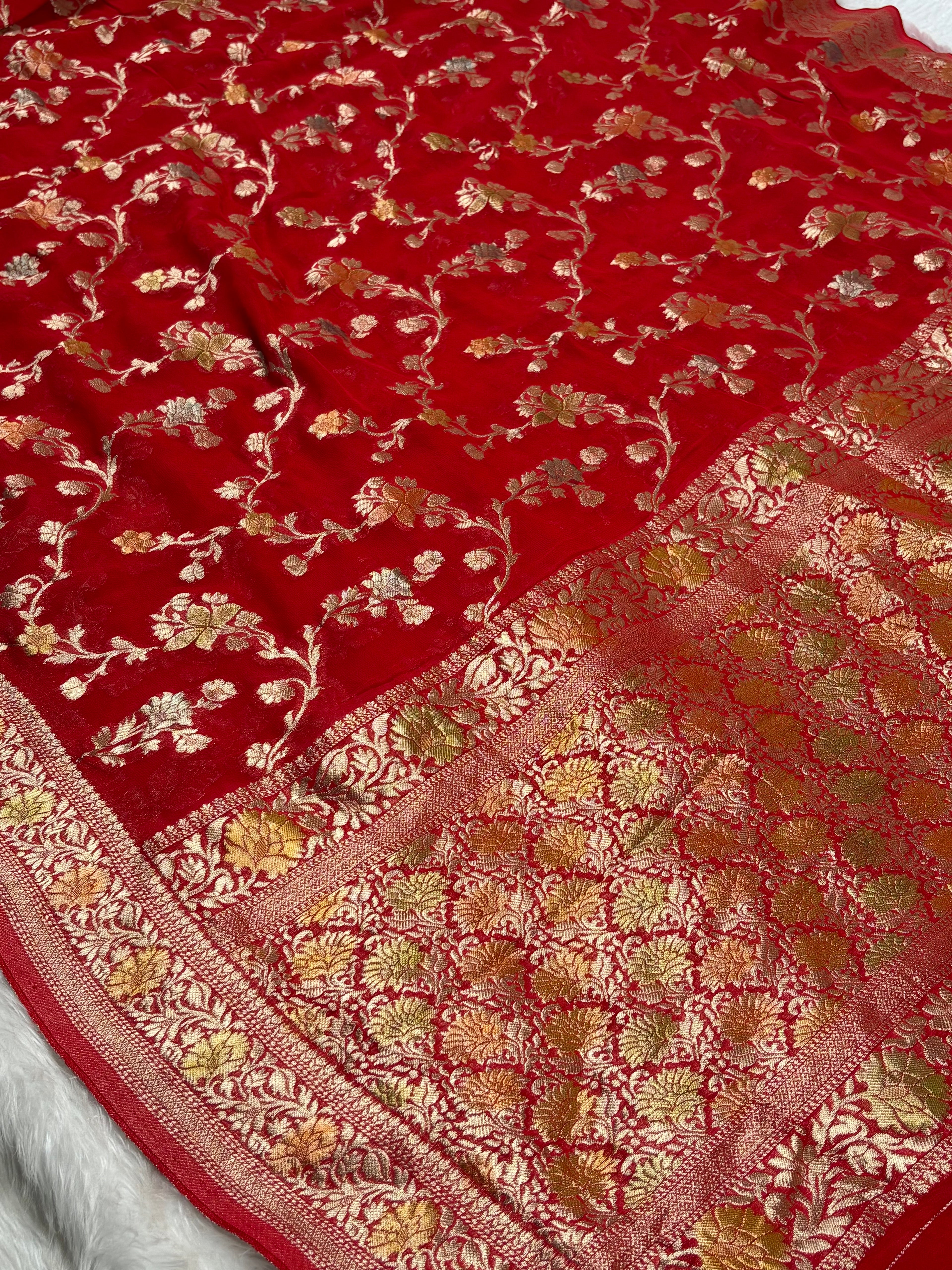 Khaddi Georgette Silk Mina Banarasi Saree