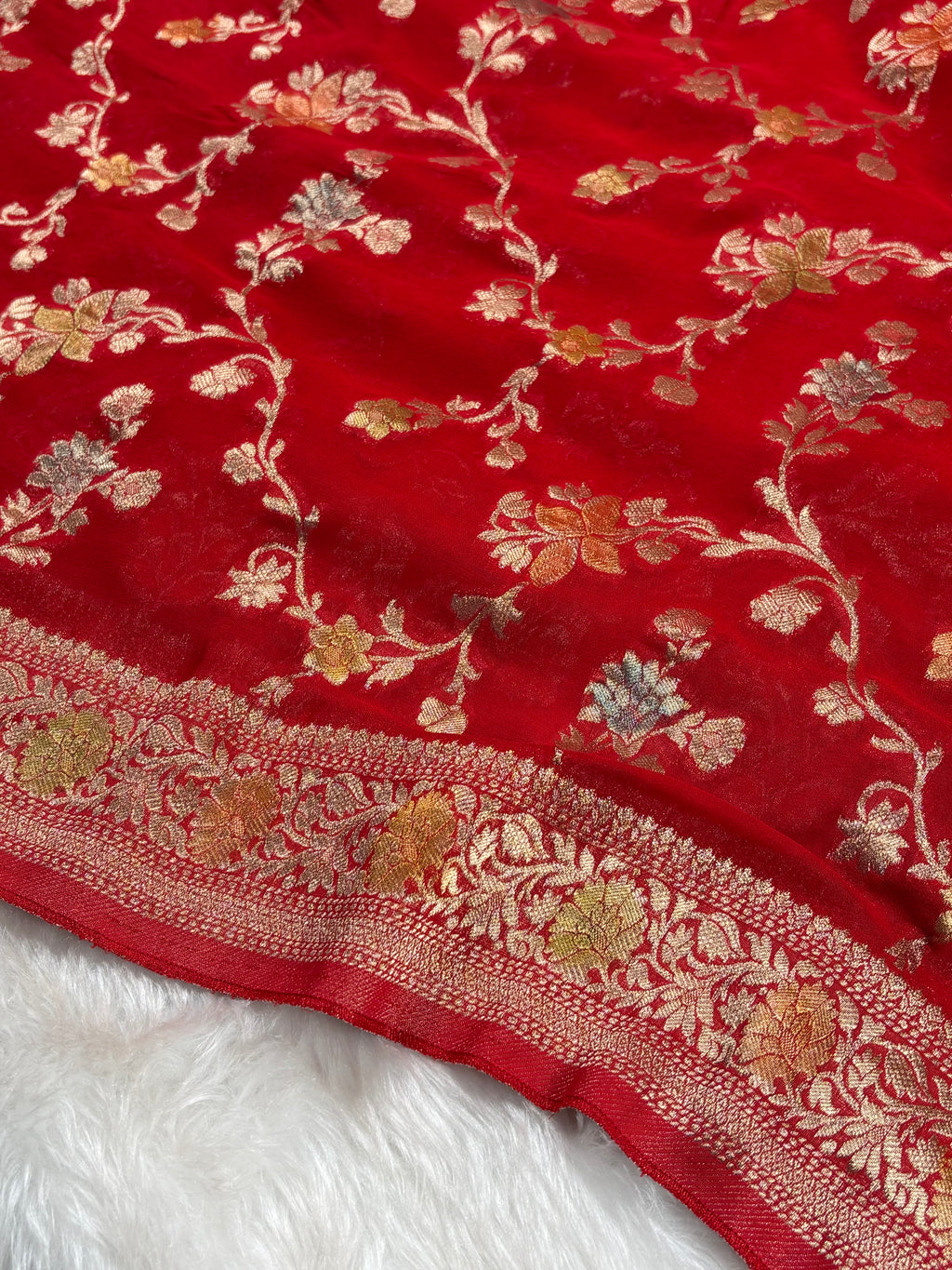 Khaddi Georgette Silk Mina Banarasi Saree