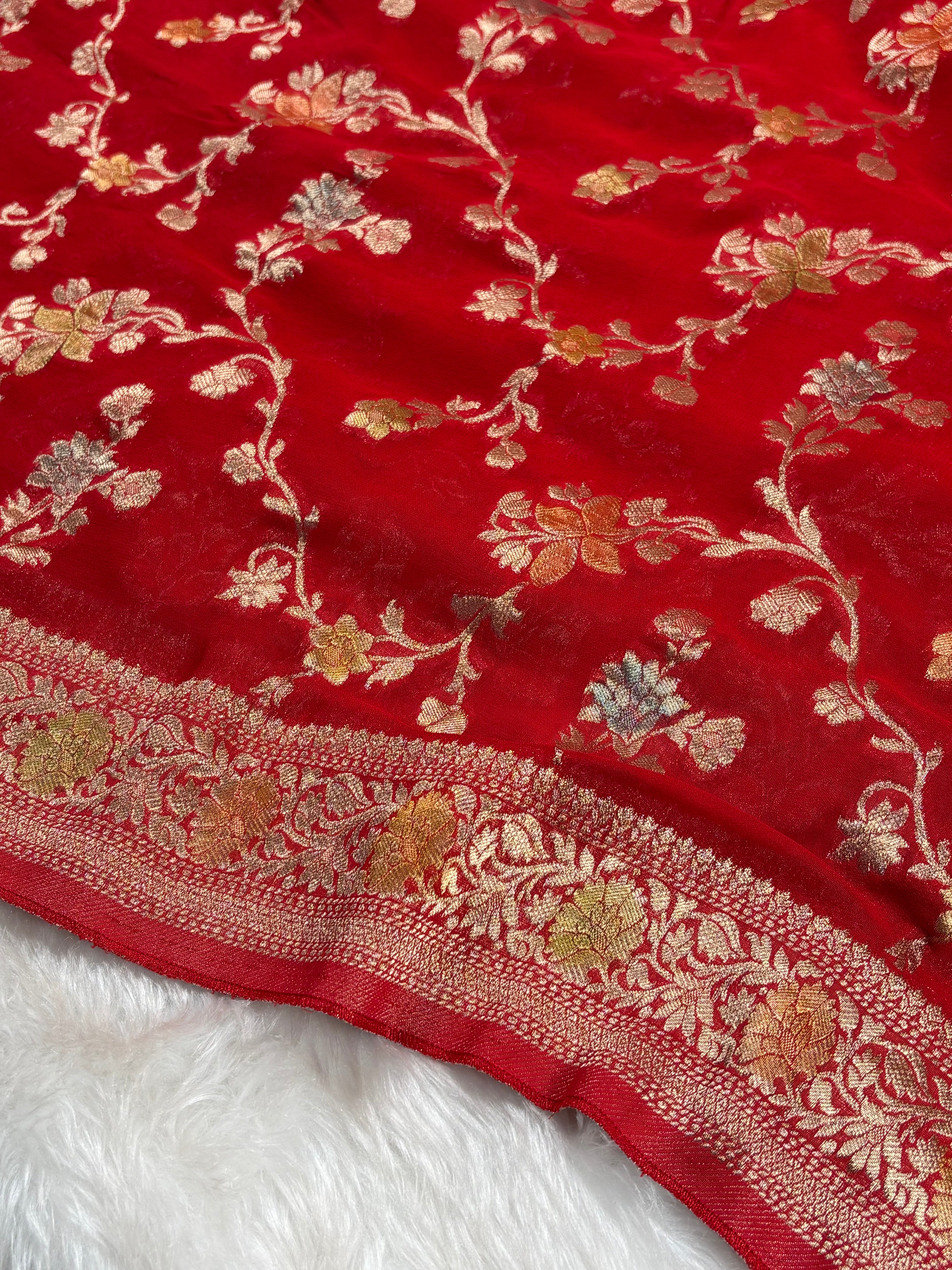 Khaddi Georgette Silk Mina Banarasi Saree