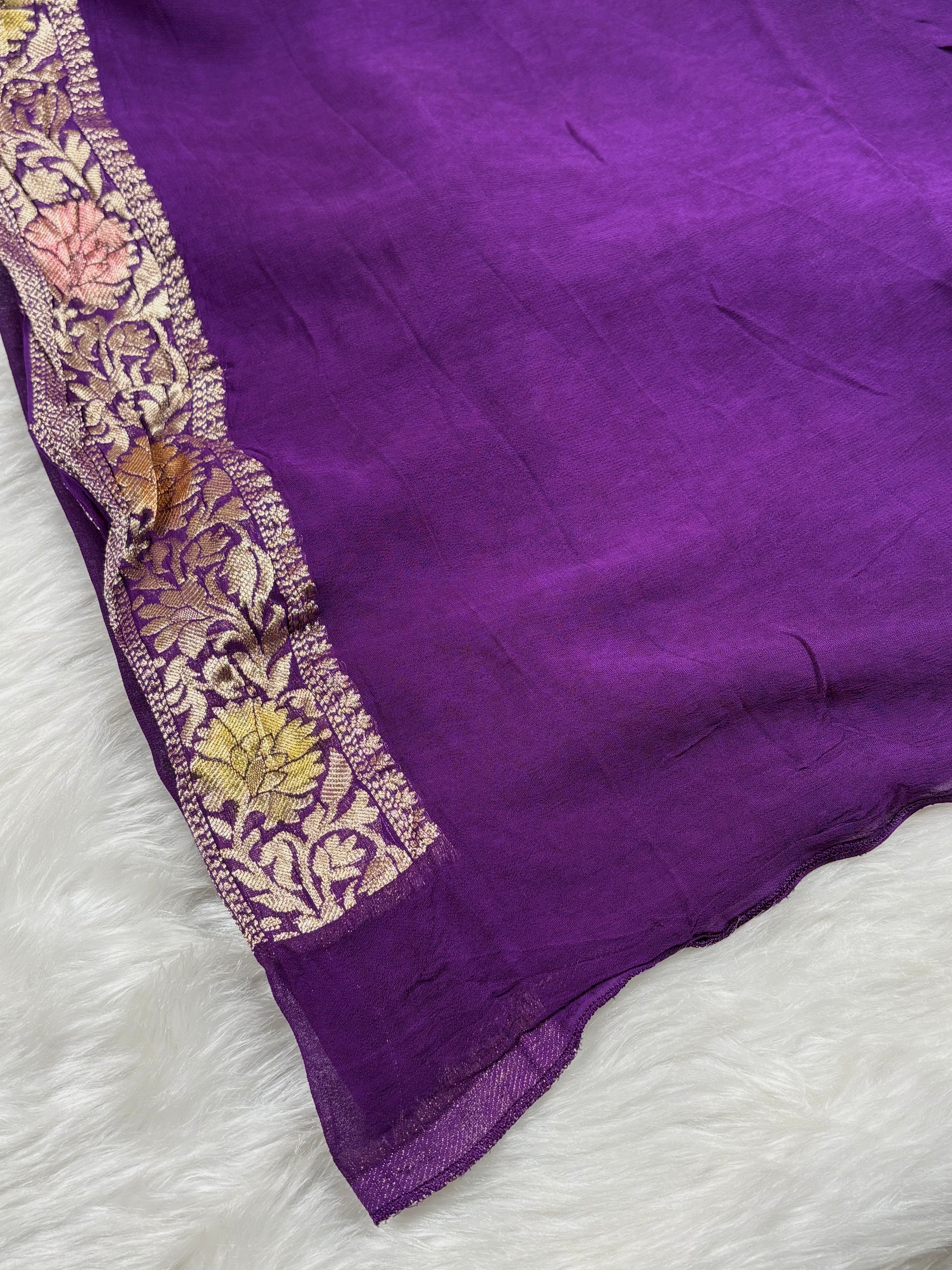 Khaddi Georgette Silk Mina Banarasi Saree