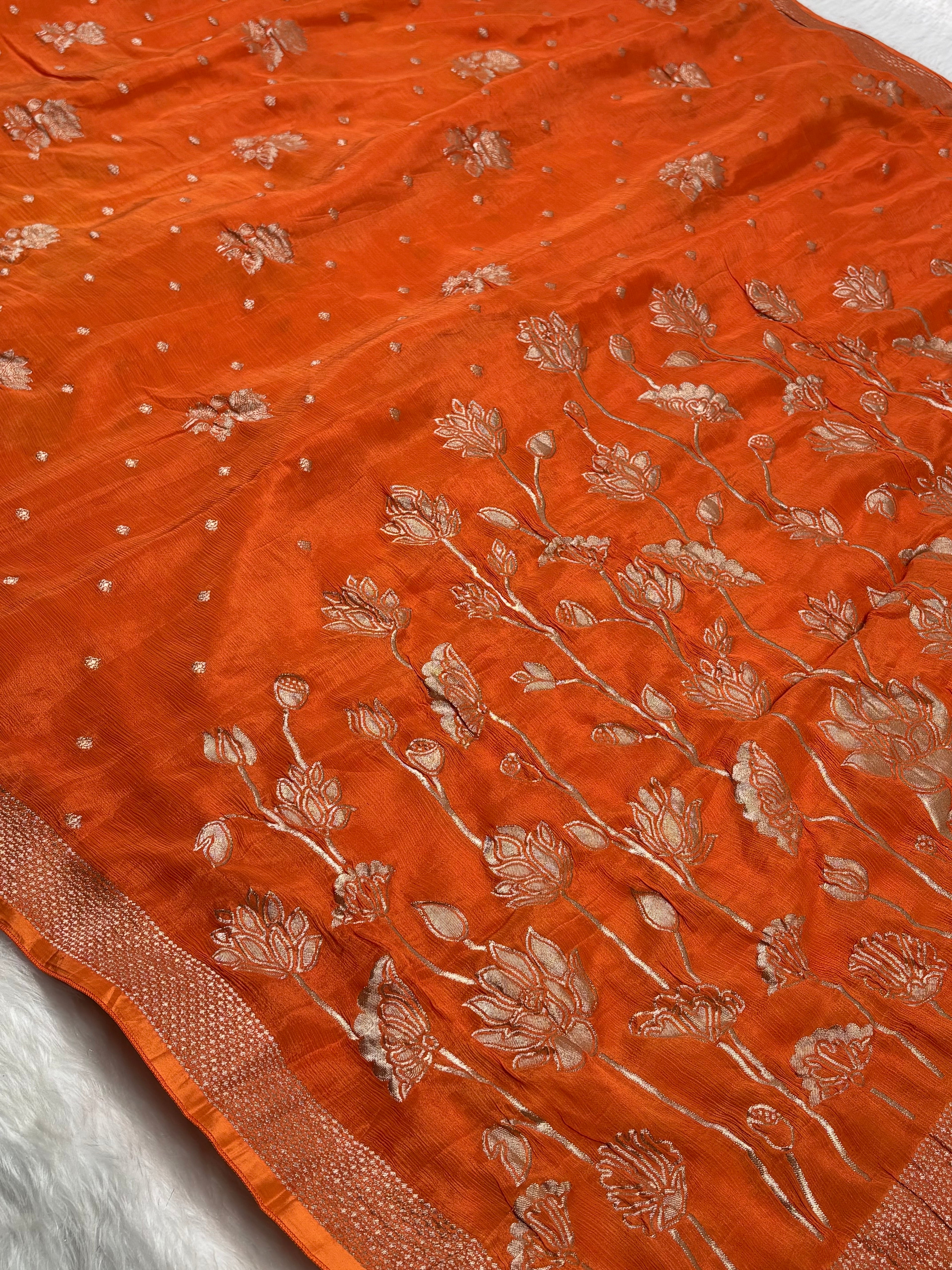 Chinon Silk Banarasi Saree