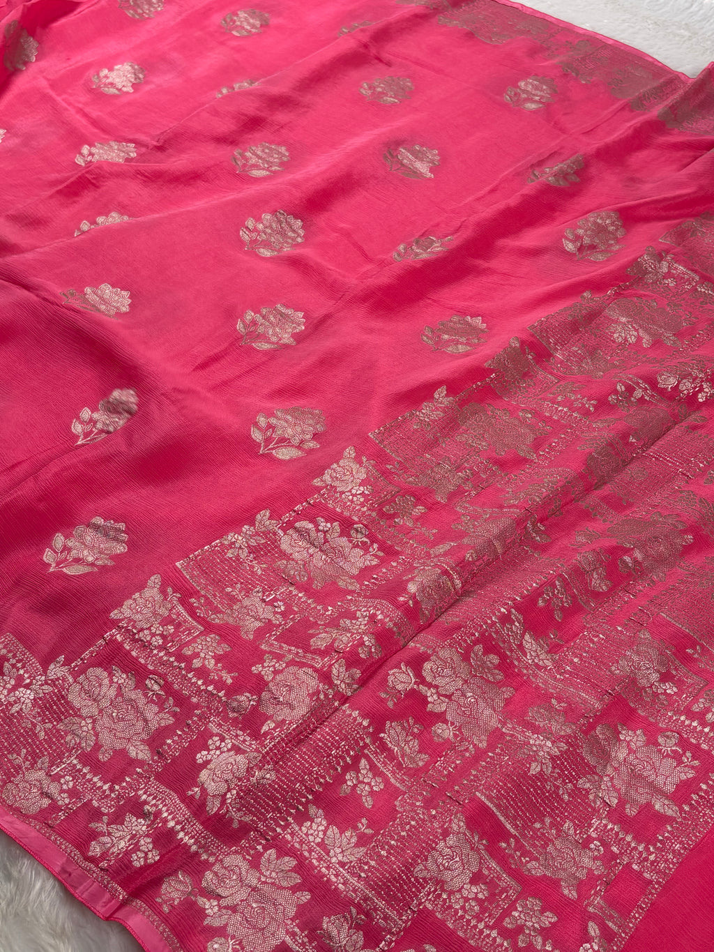 Chinon Silk Banarasi Saree