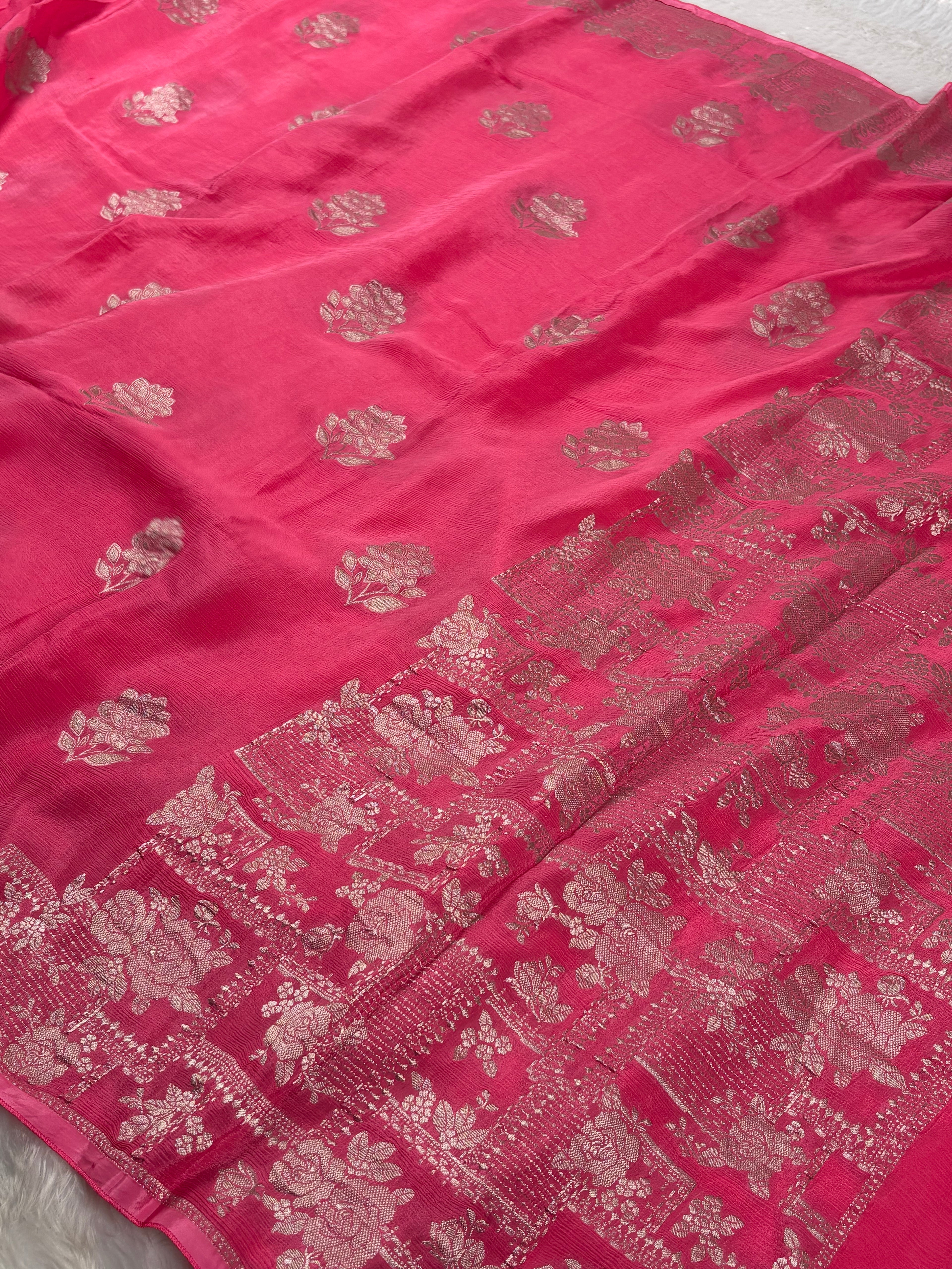 Chinon Silk Banarasi Saree