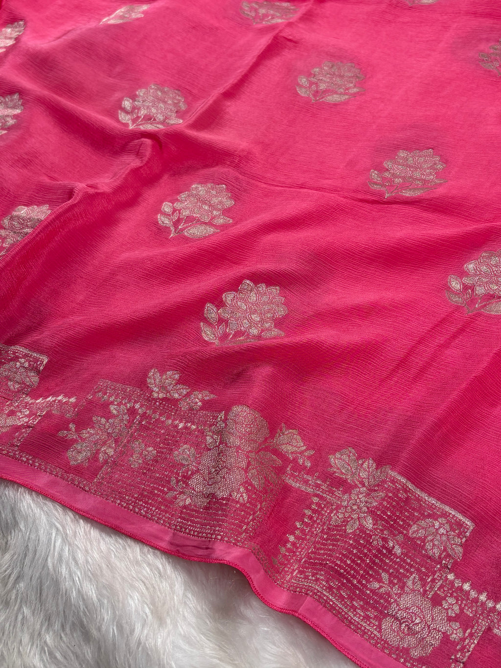Chinon Silk Banarasi Saree