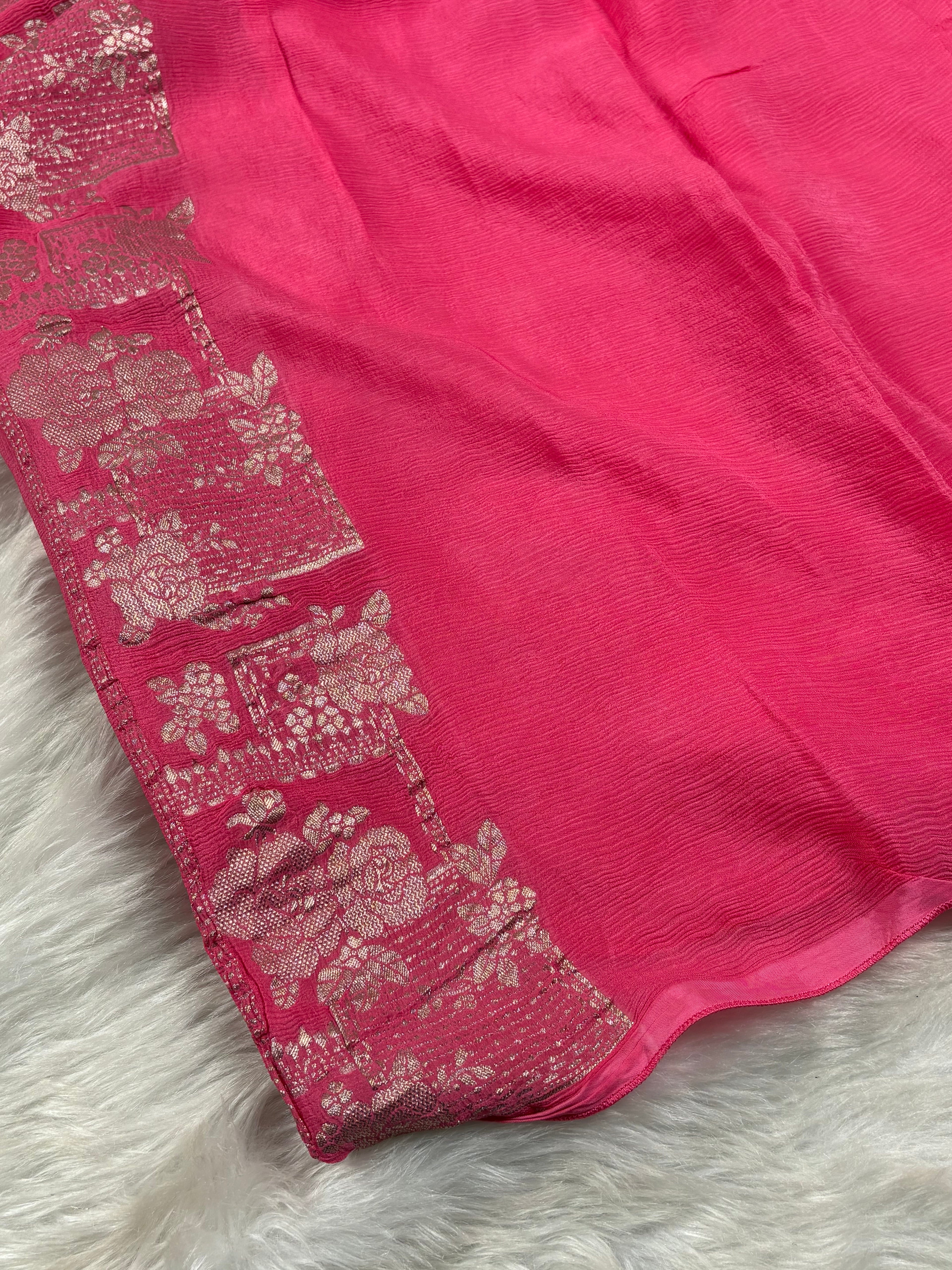 Chinon Silk Banarasi Saree