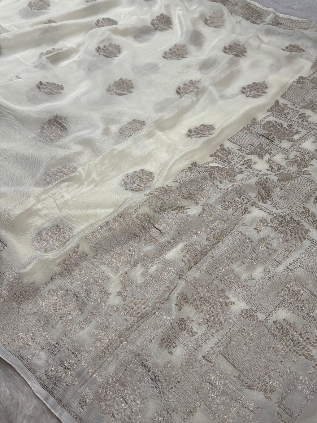 Chinon Silk Banarasi Saree