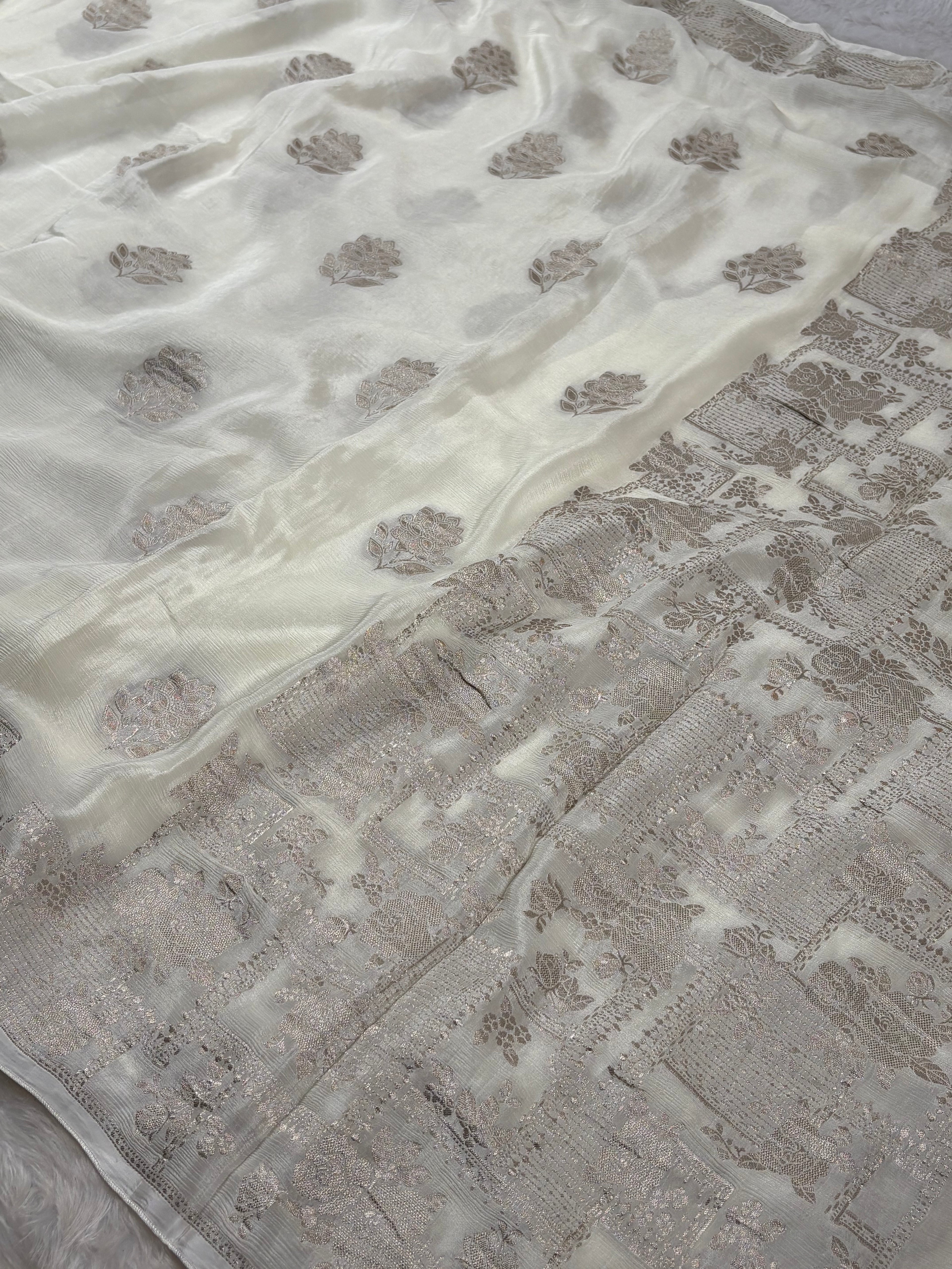 Chinon Silk Banarasi Saree