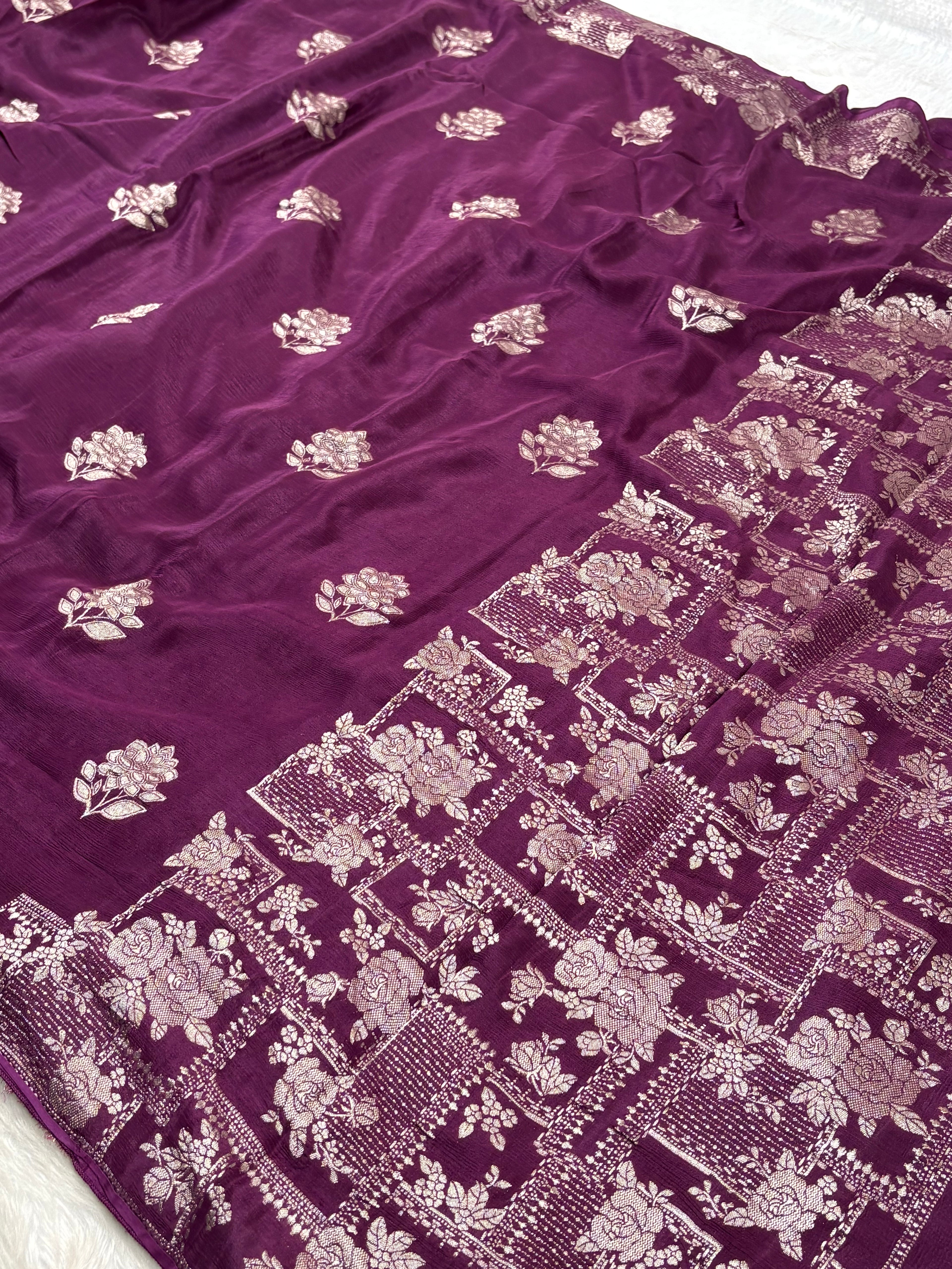 Chinon Silk Banarasi Saree