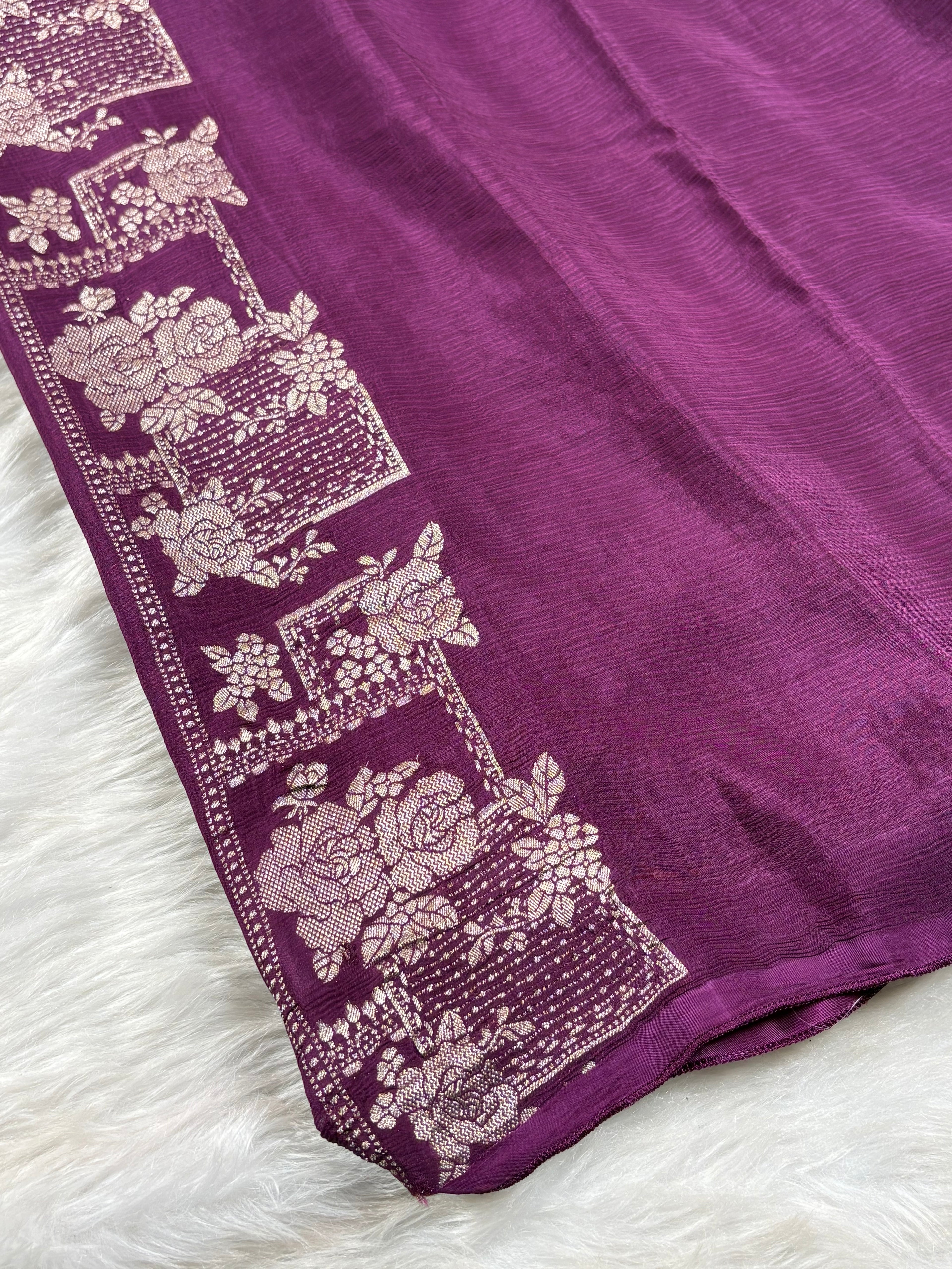 Chinon Silk Banarasi Saree