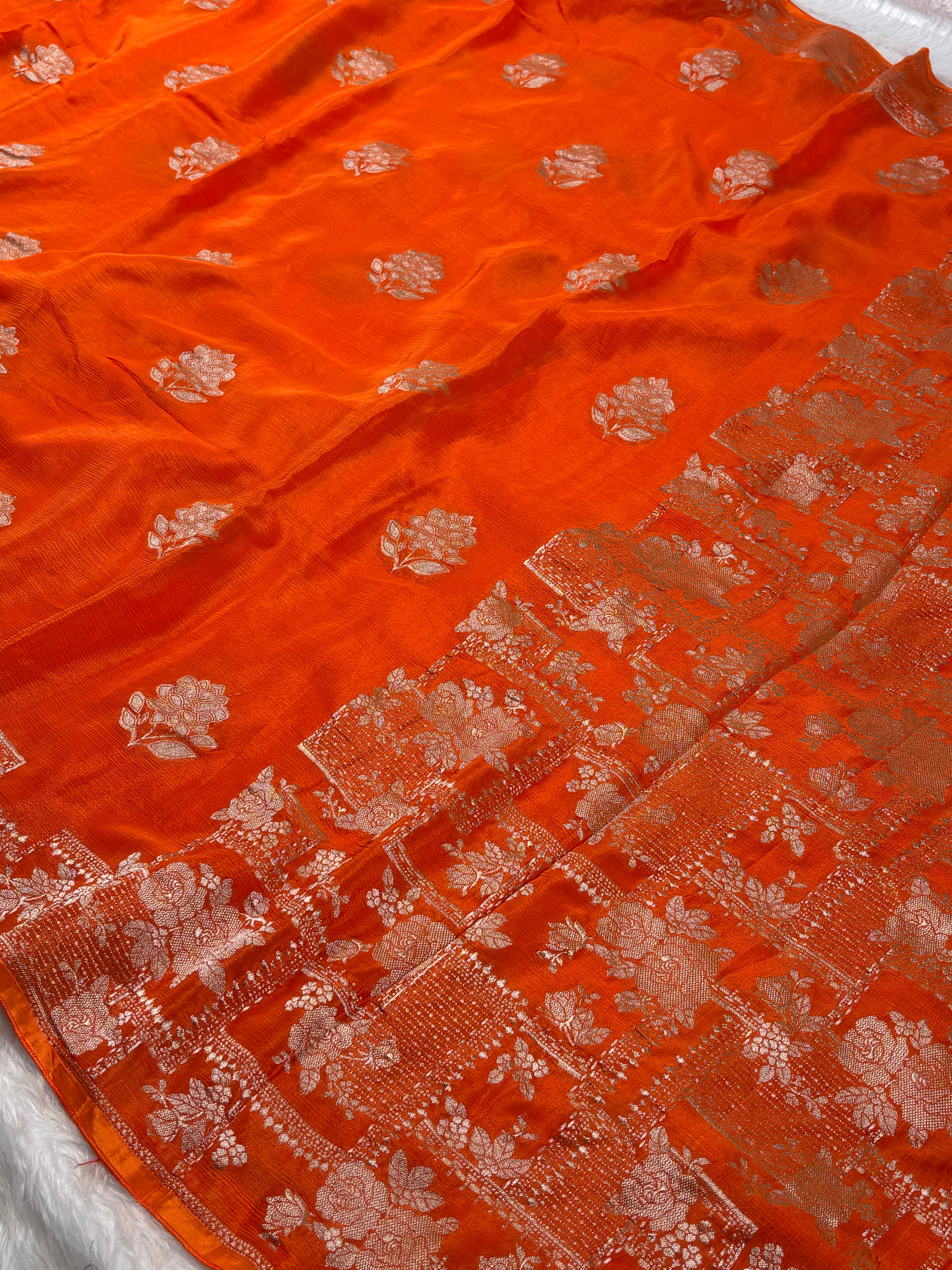 Chinon Silk Banarasi Saree