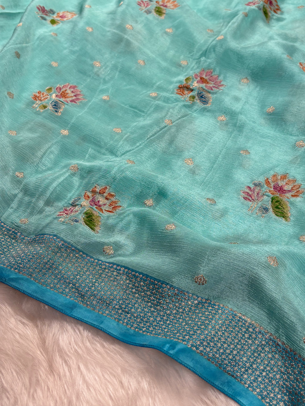 Chinon Silk Mina Banarasi Saree