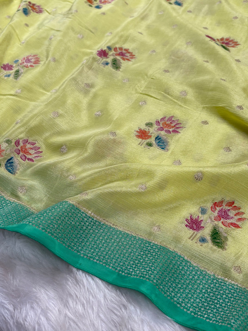 Chinon Silk Mina Banarasi Saree