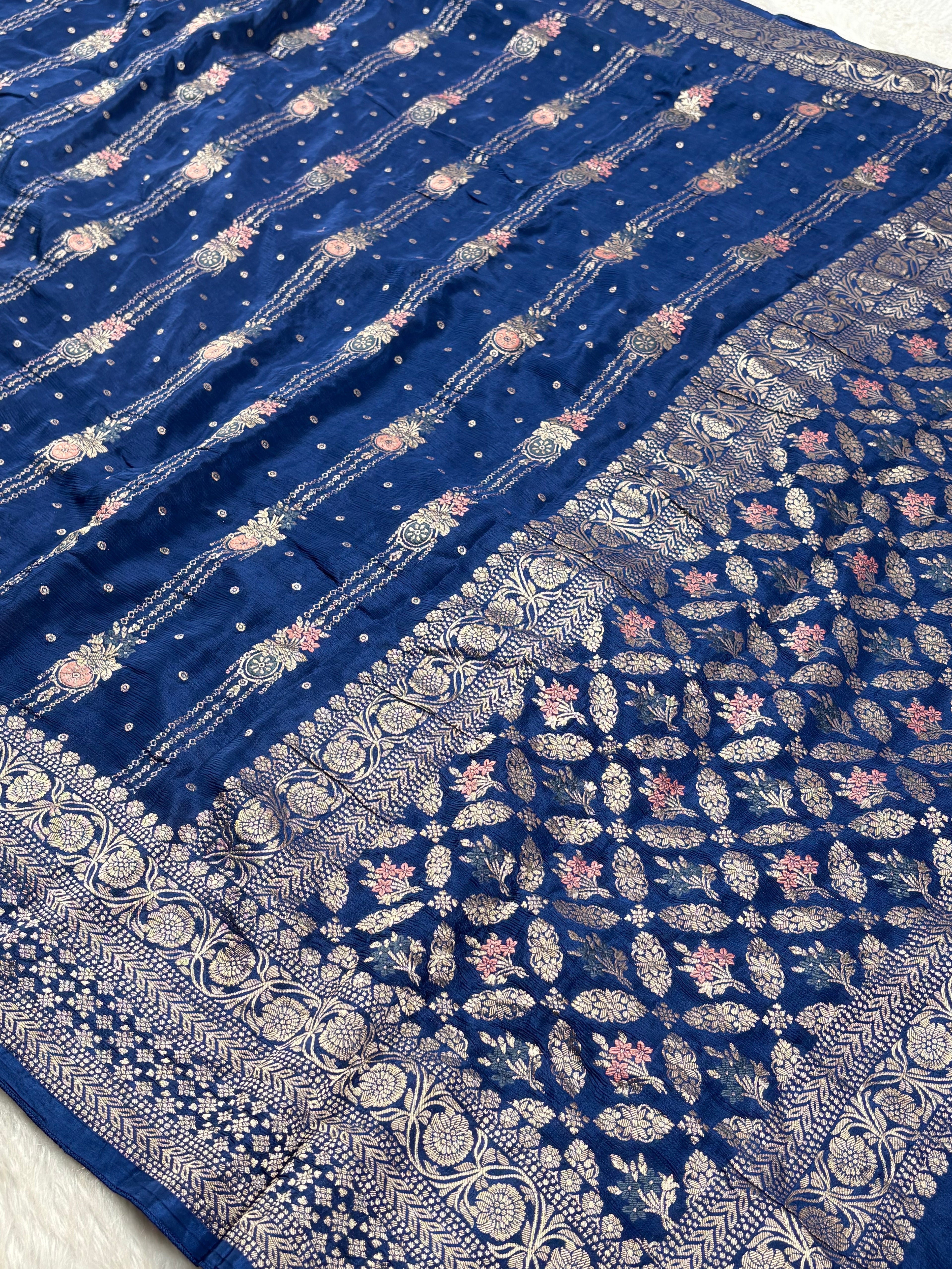 Chinon Silk Mina Banarasi Saree