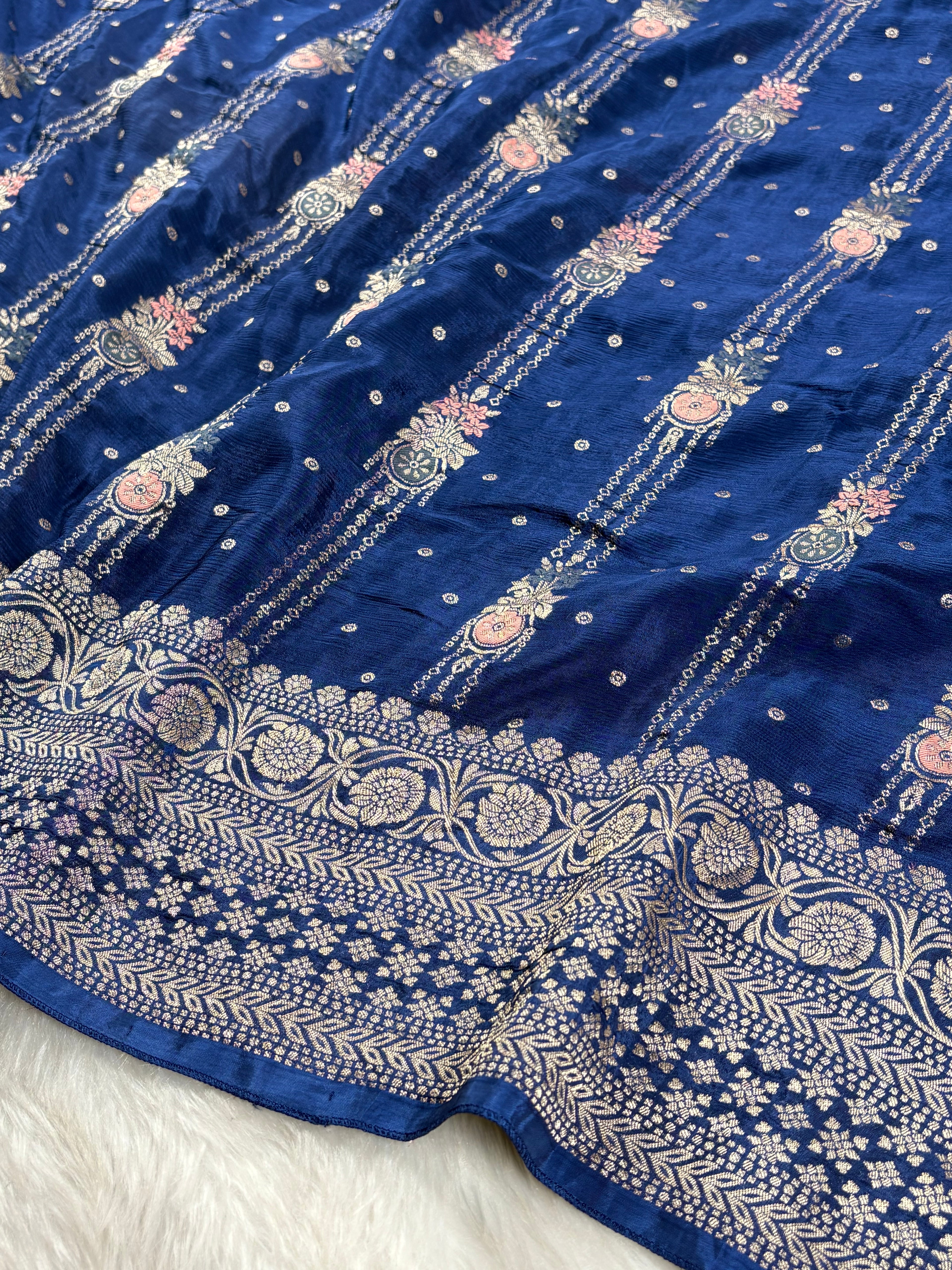 Chinon Silk Mina Banarasi Saree