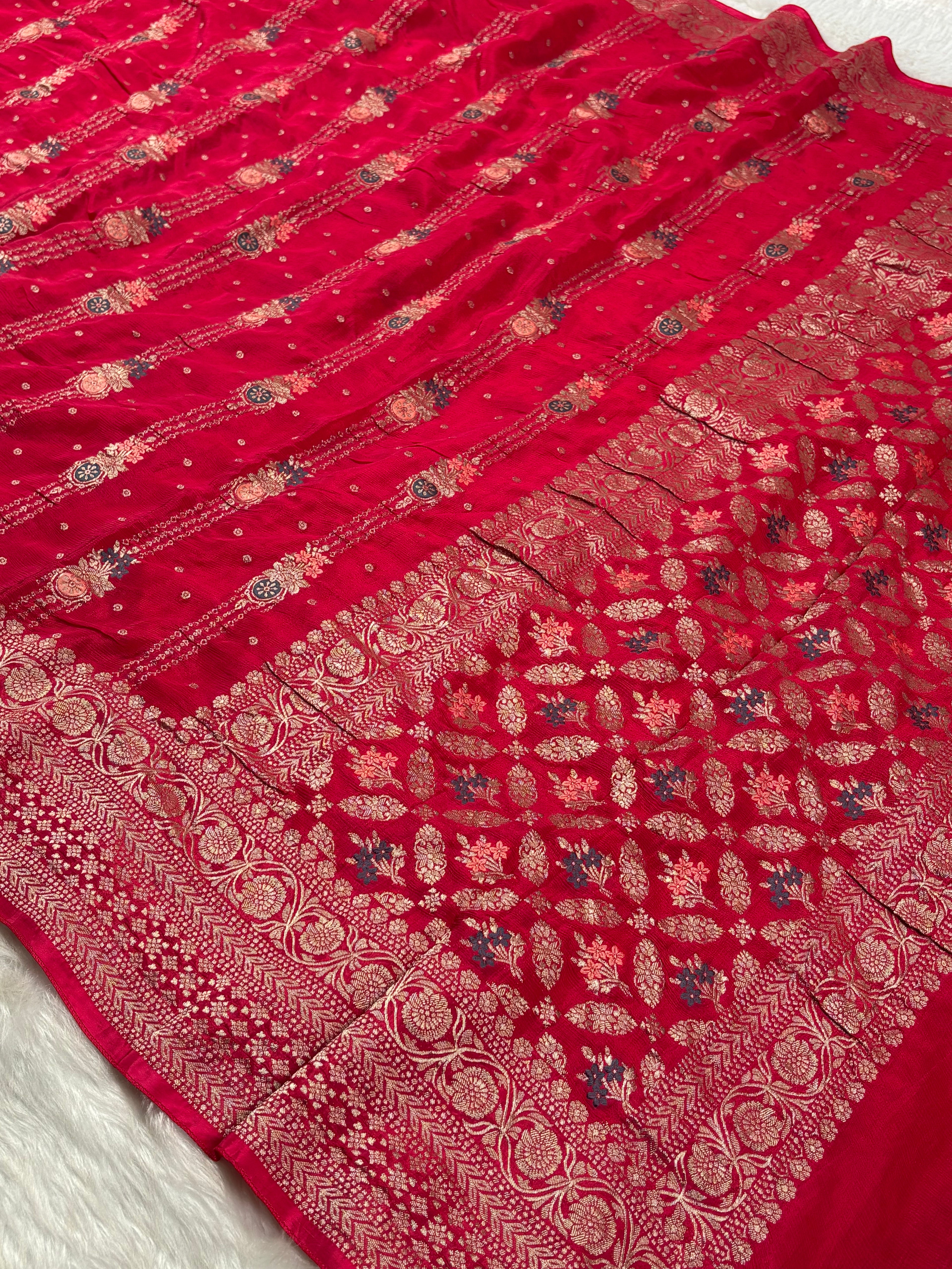Chinon Silk Mina banarasi Saree