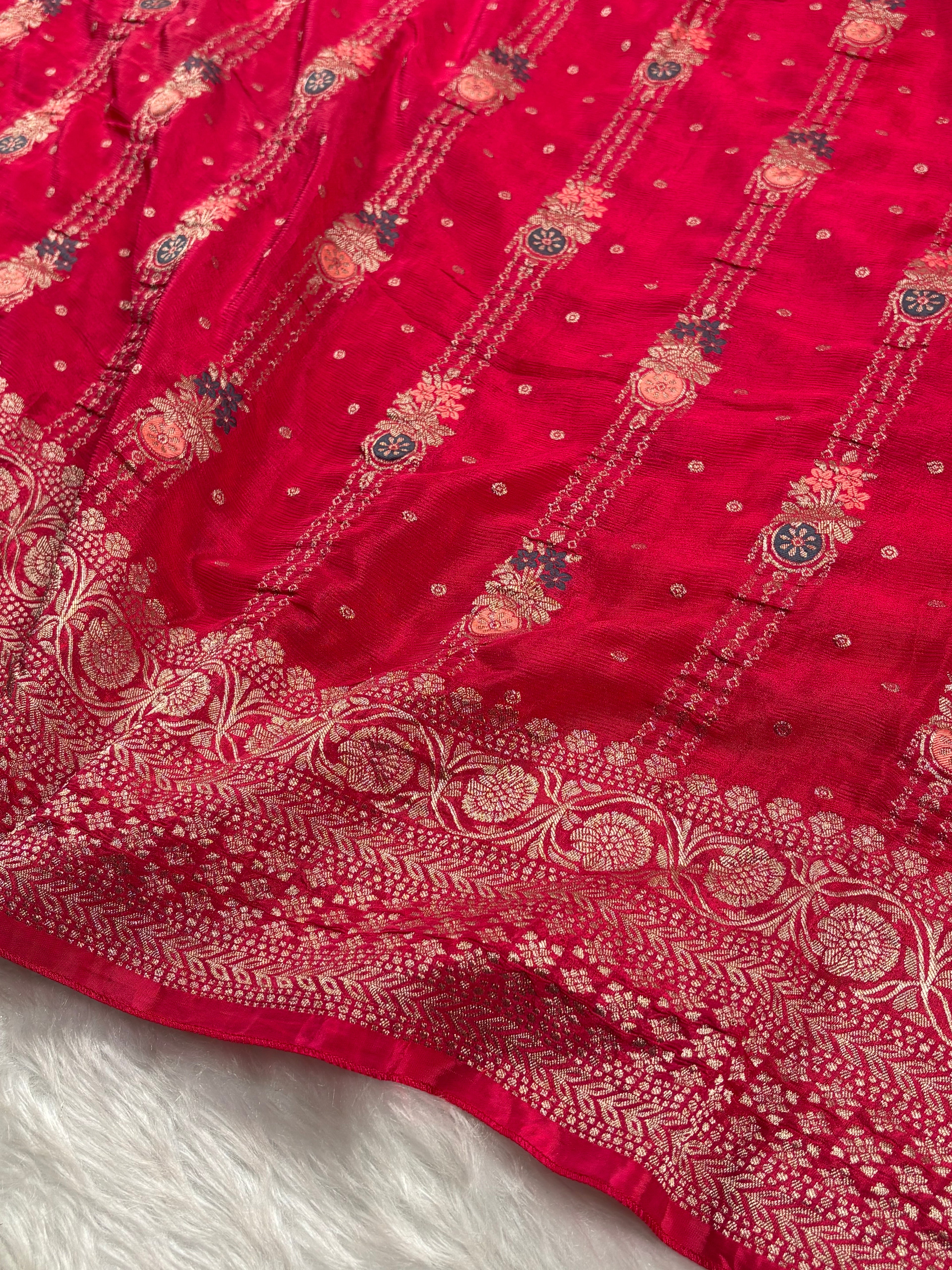 Chinon Silk Mina banarasi Saree