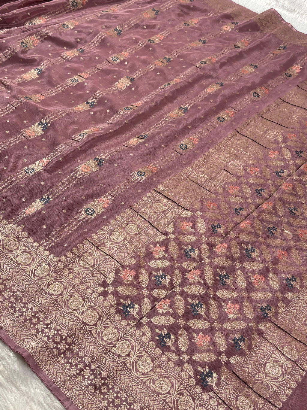 Chinon Silk Mina Banarasi Saree