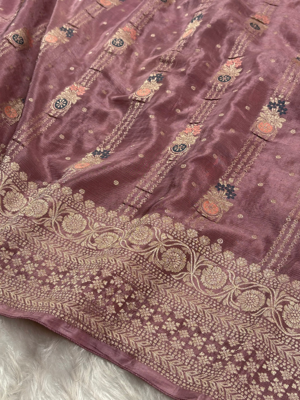 Chinon Silk Mina Banarasi Saree